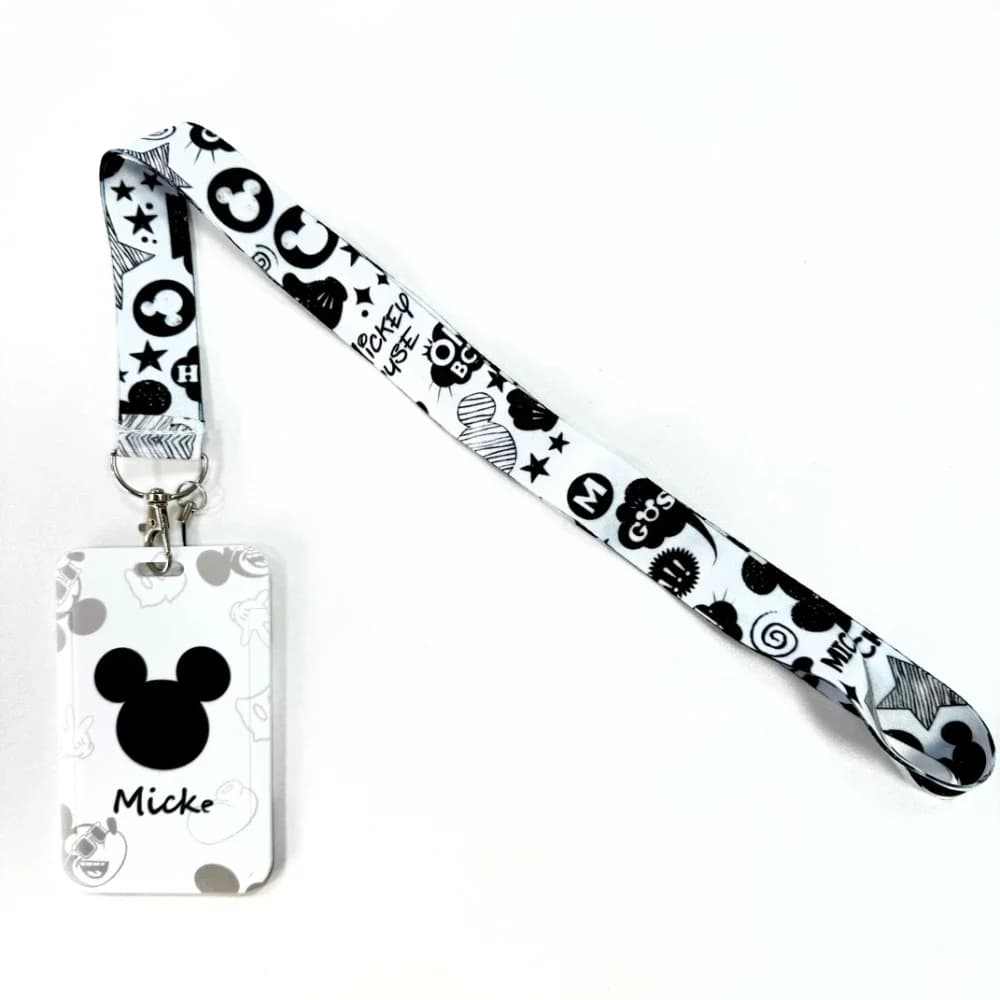 Porte-identifiant Disney Mickey Mouse, lanière ours, corde de téléphone, porte-carte d'identité, san