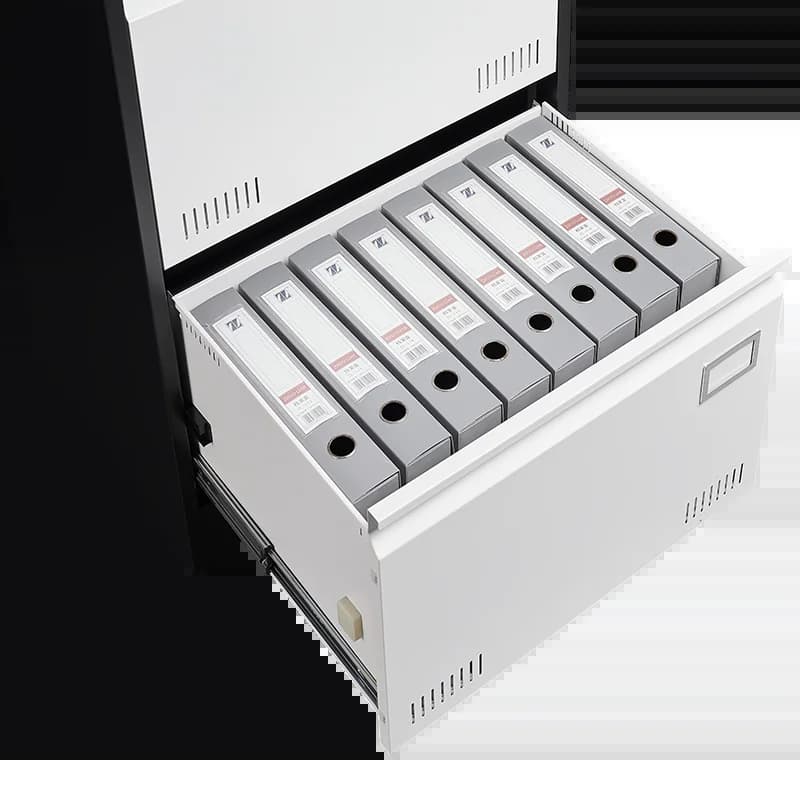 2 MELMetal-Classeur latéral avec serrure, armoire verticale de bureau pour le bureau à domicile/léga