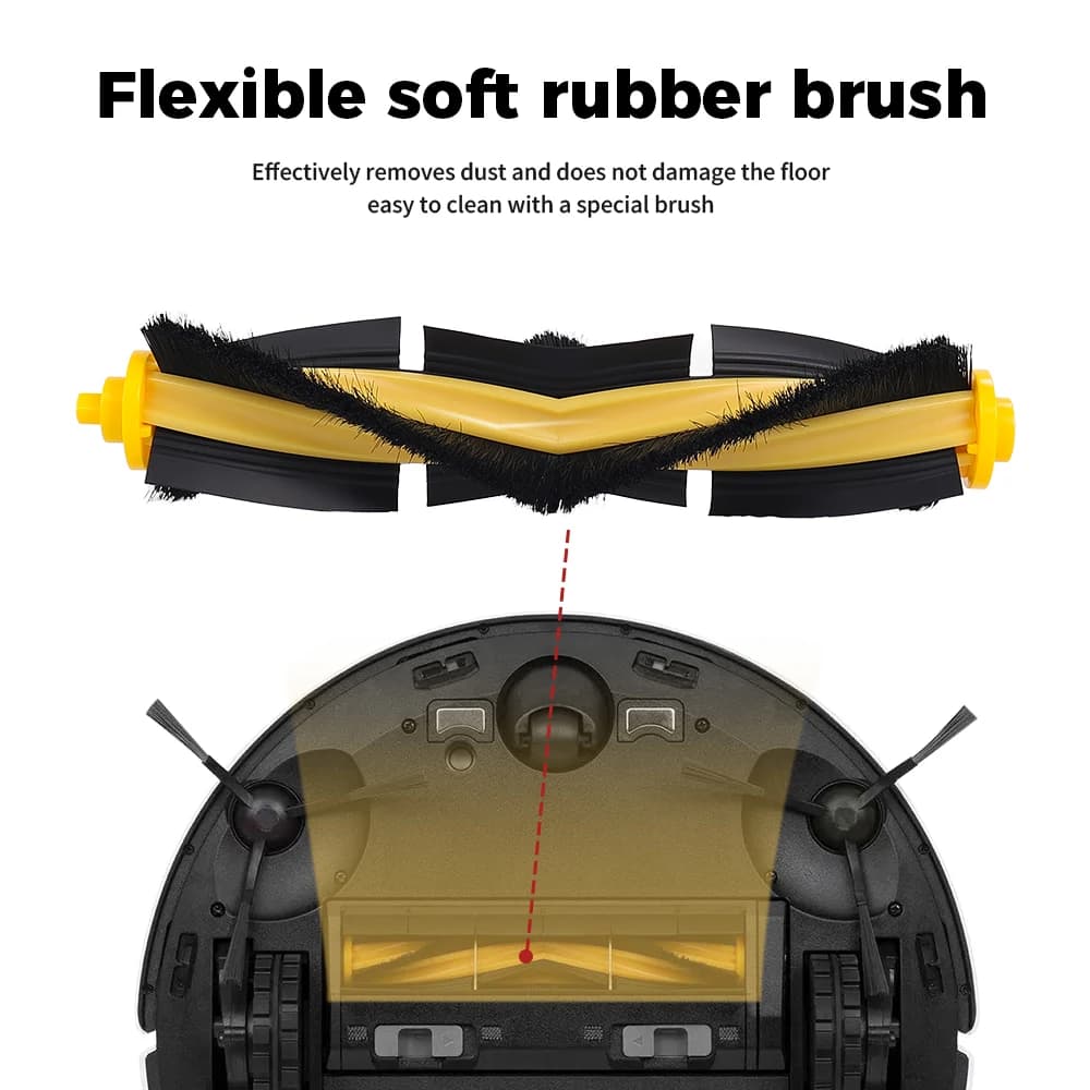 Pour ECOVACS Deebot OZMO T8/T8 Max/T8 AIVI/T9+/N8 Pro/N10 Plus : brosse principale, brosse latérale,