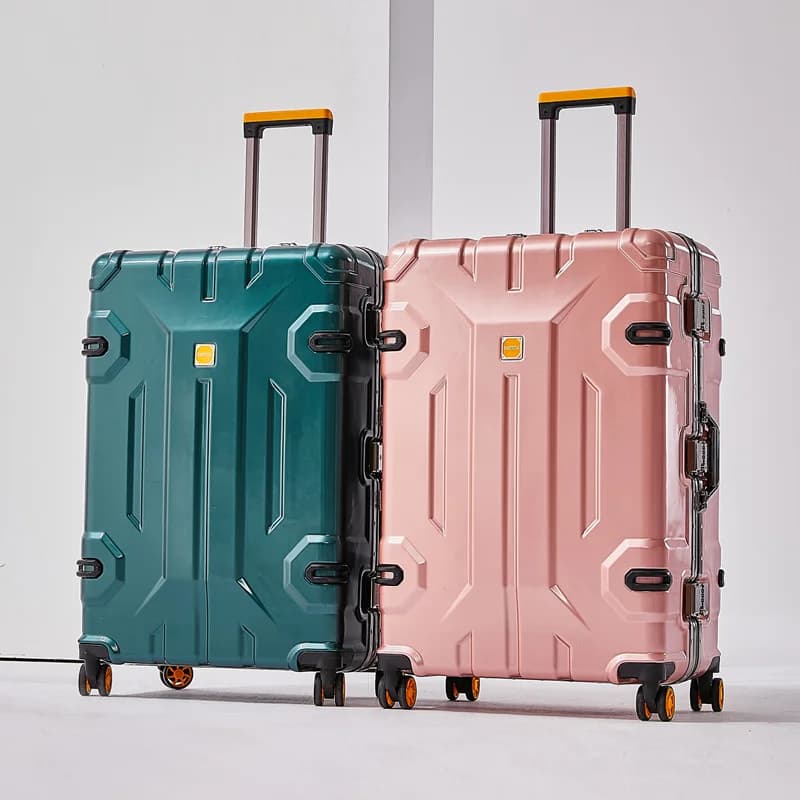 Valise à bagages avec cadre en aluminium de grande capacité, sac de voyage à roulettes, valise à rou