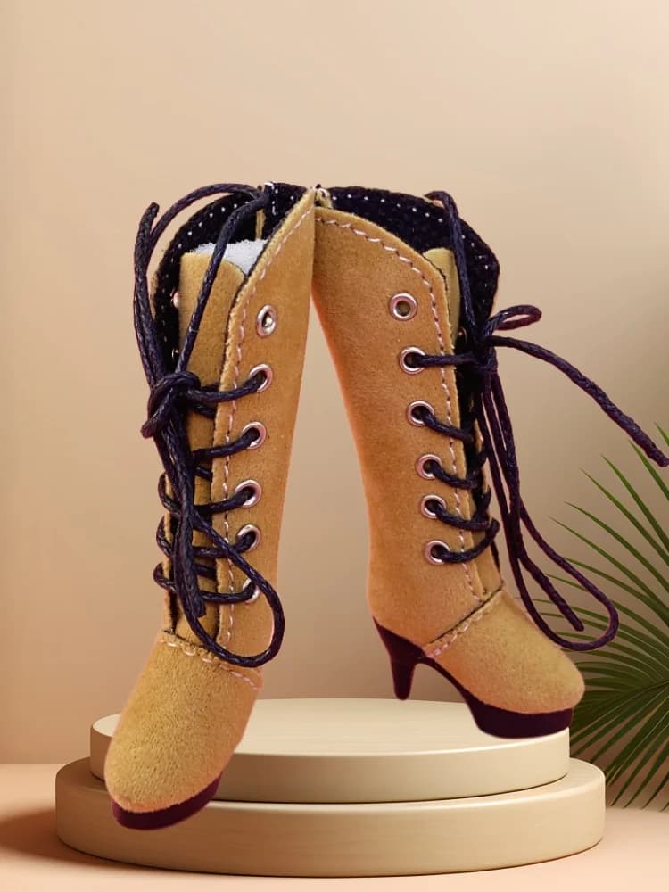 Tilda 2.5 cm Mini poupée bottes pour Blythe poupées jouet, jolies chaussures à talons hauts pour Azo