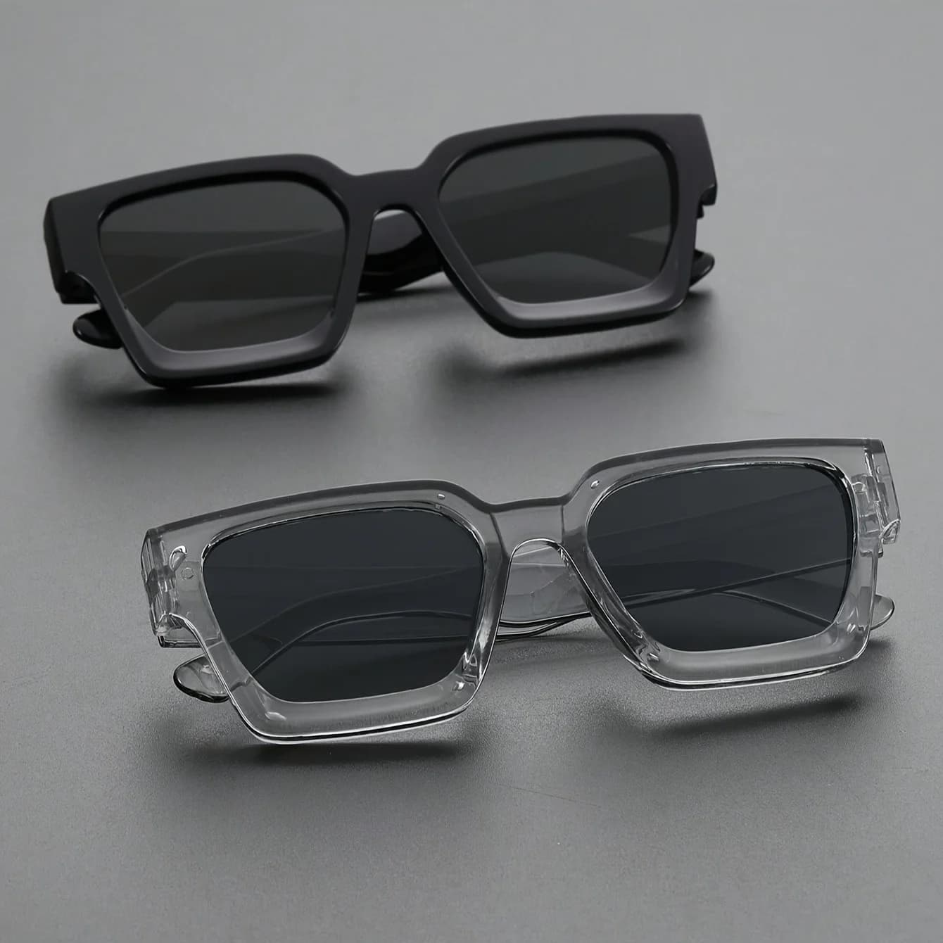 1/2 PC S classique mode carré cadre en plastique femmes lunettes de soleil pour hommes vie quotidien