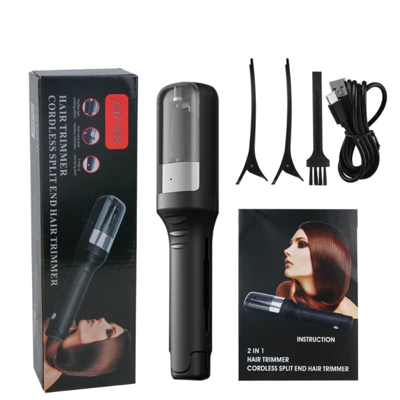 Tondeuse pour pointes de cheveux, dissolvant de fentes, sec, endommagé, cassant, professionnel, auto