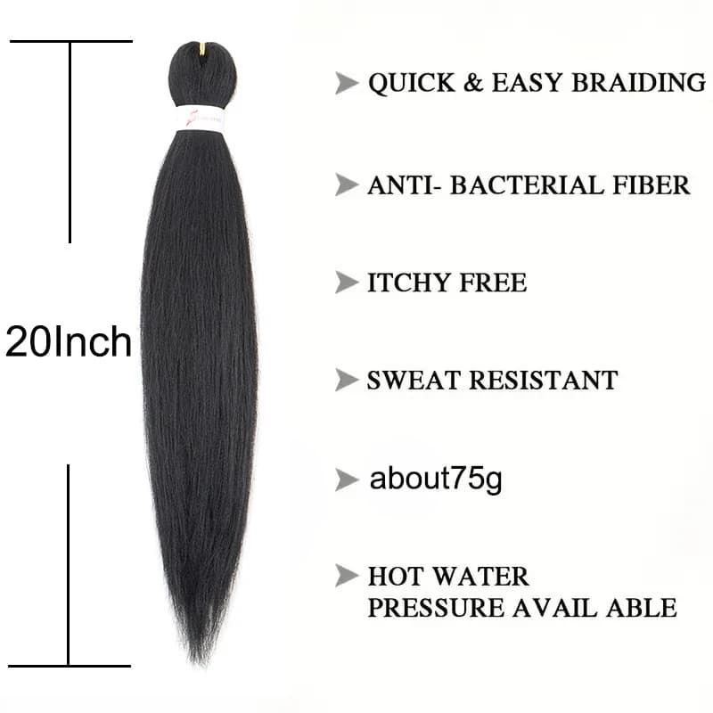 WIGSIN 20 pouces synthétique pré étiré Yaki Ez boîte tressage cheveux pour femmes Extension de cheve