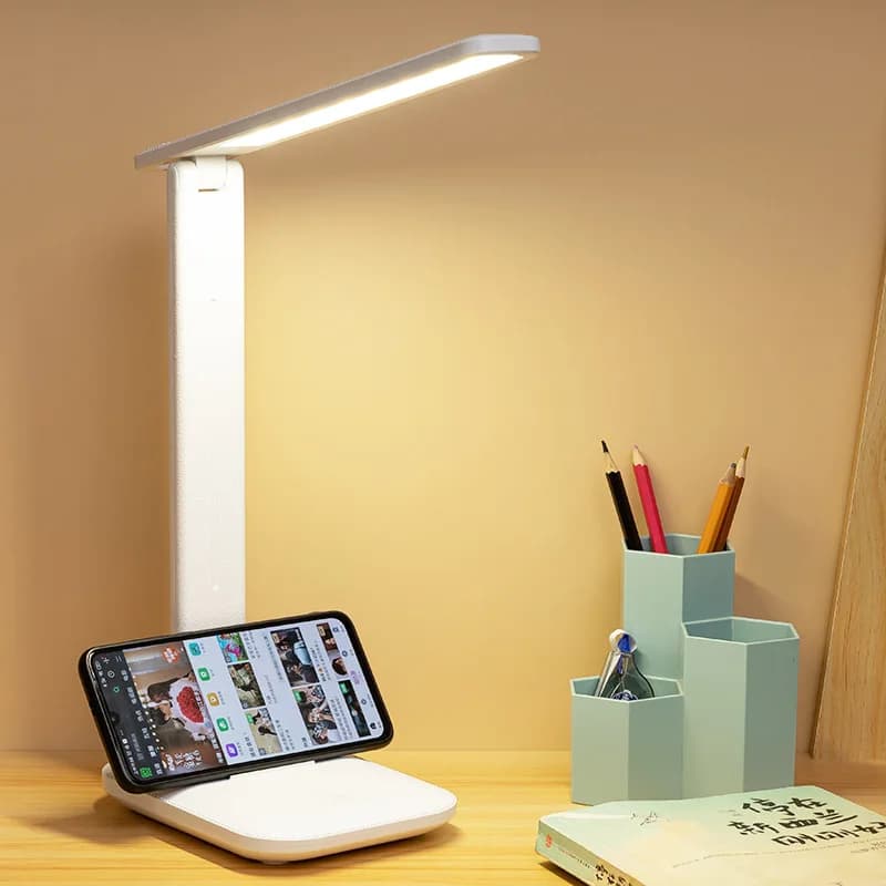 Lampe de Table Pliante USB Tactile à Intensité Réglable, Protection des Yeux, LED, Bureau, Chambre à