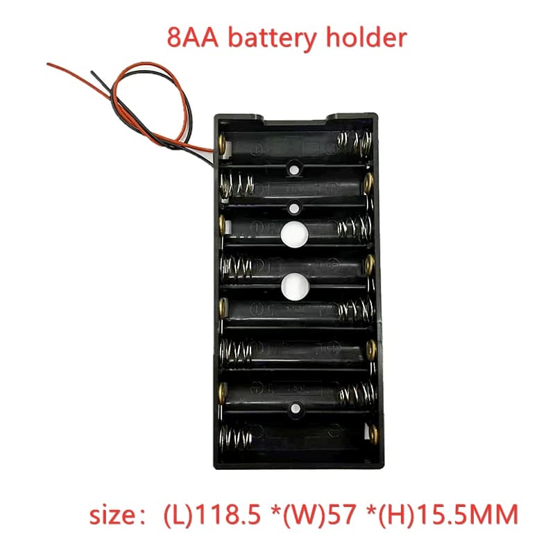 Boîtier de rangement pour piles AA 6, 8, 10AA, 10 emplacements, avec câble, pour piles 9V, 12V, 15V,
