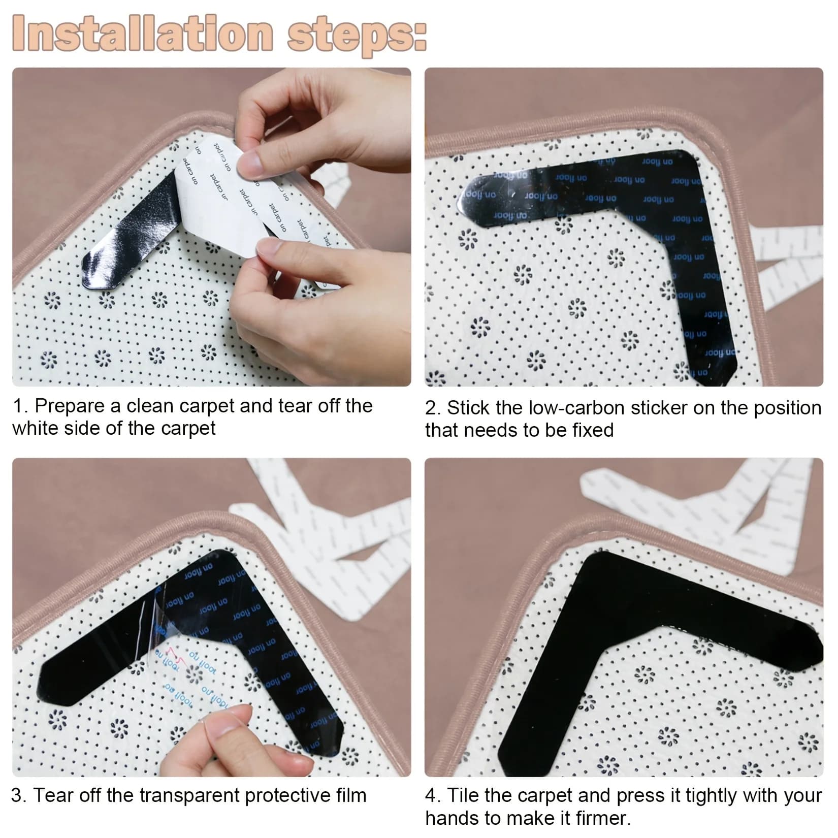 Autocollants à points de fixation auto-adhésifs solides, bande adhésive à boucle à crochet pour drap