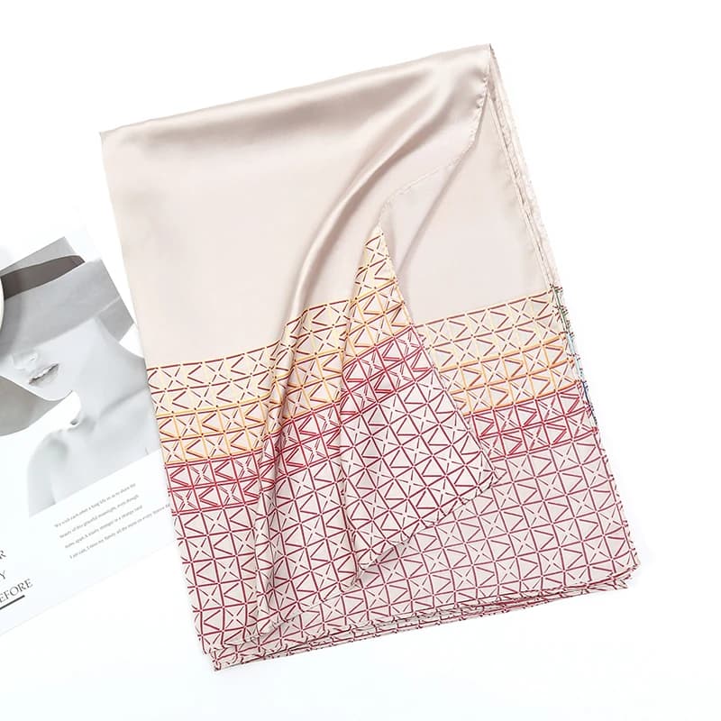 Foulard Carré en Soie Imprimée pour Femme, Design Luxueux, Châle Grande Taille, Bandeau Valide ens, 