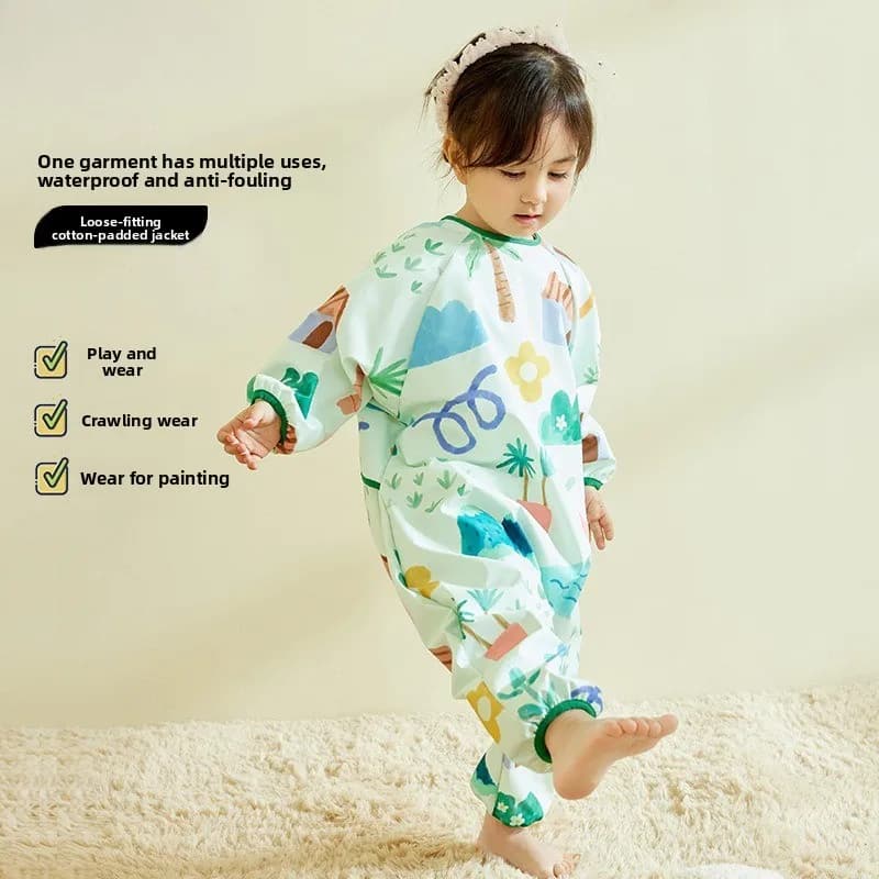 Combinaison rampante pour bébé, blouse une pièce anti-sale, blouse complète pour enfants