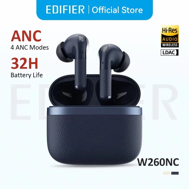 Edifier W260NC ANC Écouteurs TWS antibruit Bluetooth 5.3 Écouteurs sans fil haute résolution avec LD