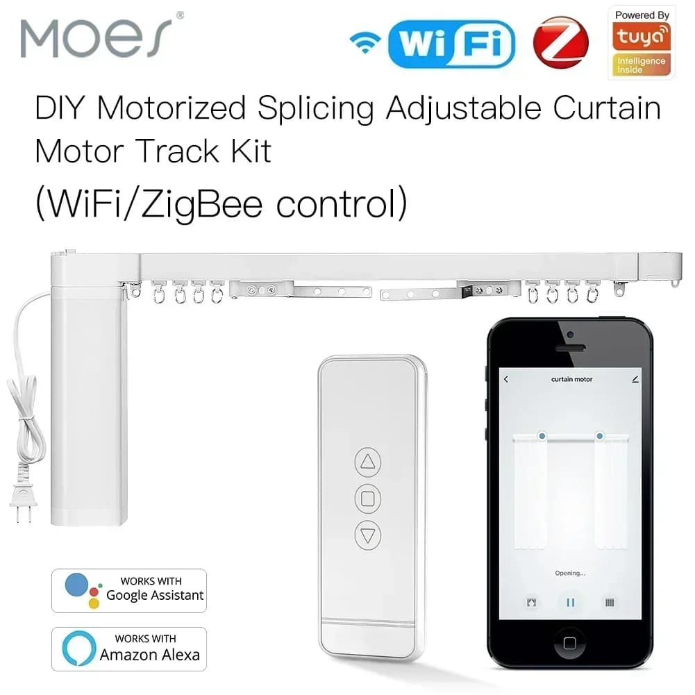MOES WiFi/ZigBee moteur de rideau électrique Tuya intelligent personnalisé motorisé épissage rideau 