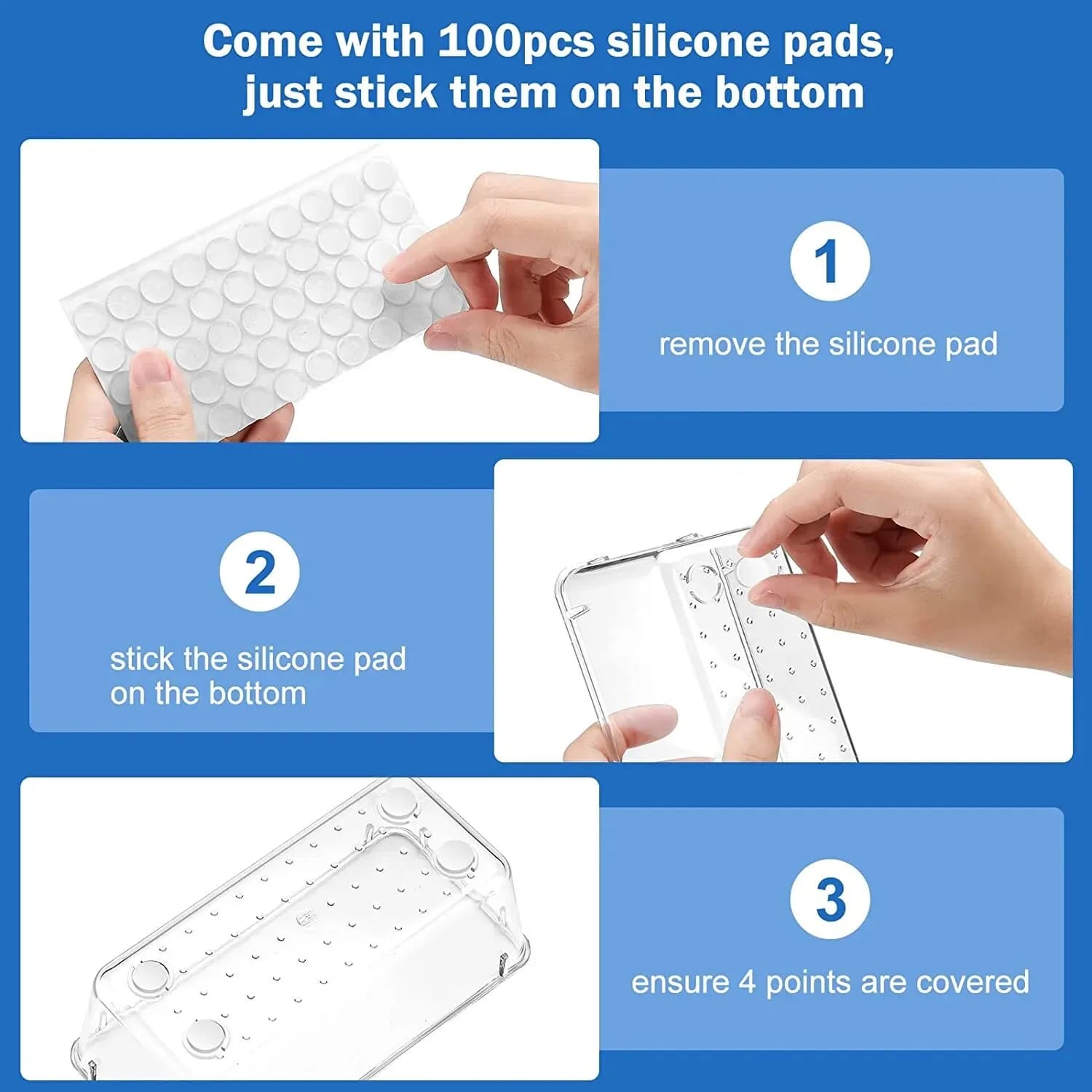 Ensemble de bacs de synchronisation de bureau en plastique transparent, boîte de rangement pour bure