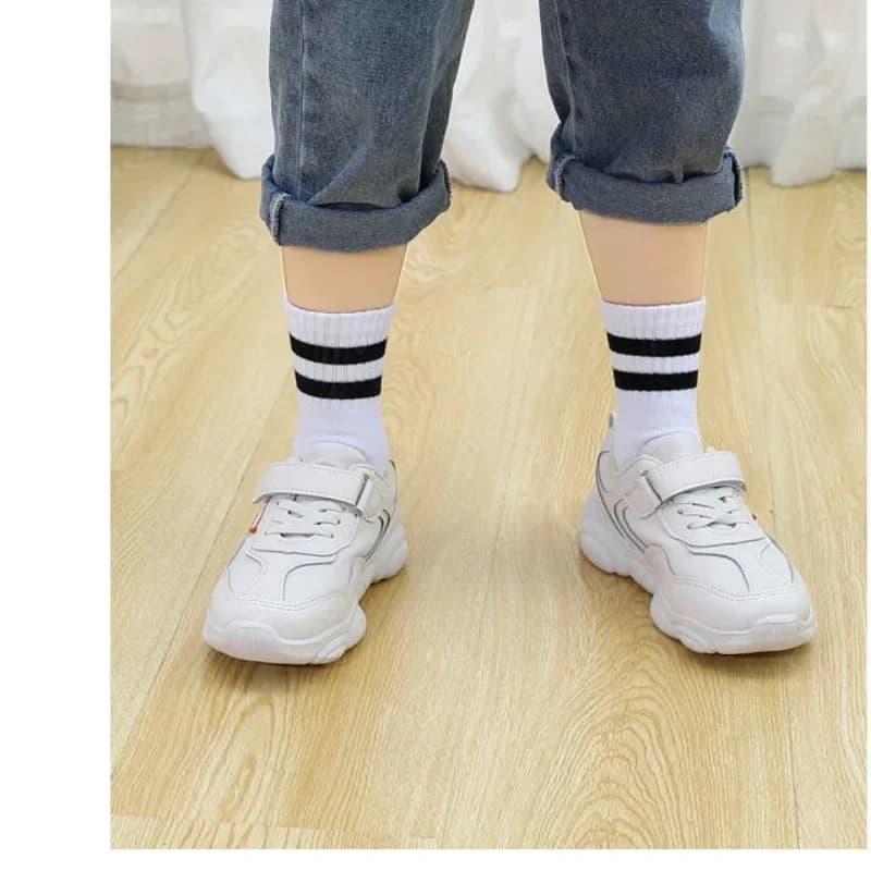 5 paires/lot couleur Pure doux respirant coton enfants chaussettes d'école filles garçons décontract