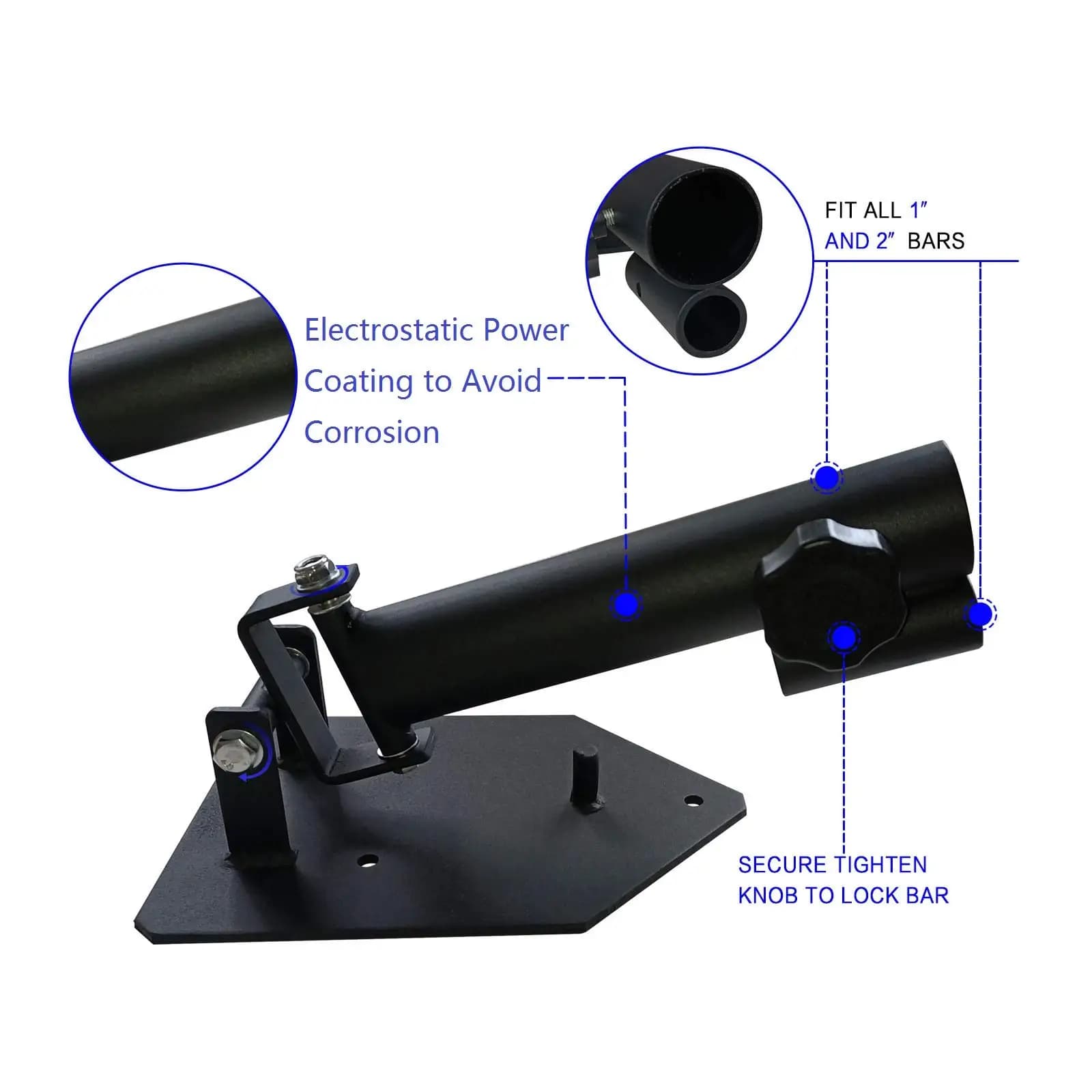 Station de musculation portable et résistante à 360 °, base T-bar de luxe, plateforme de renforcemen