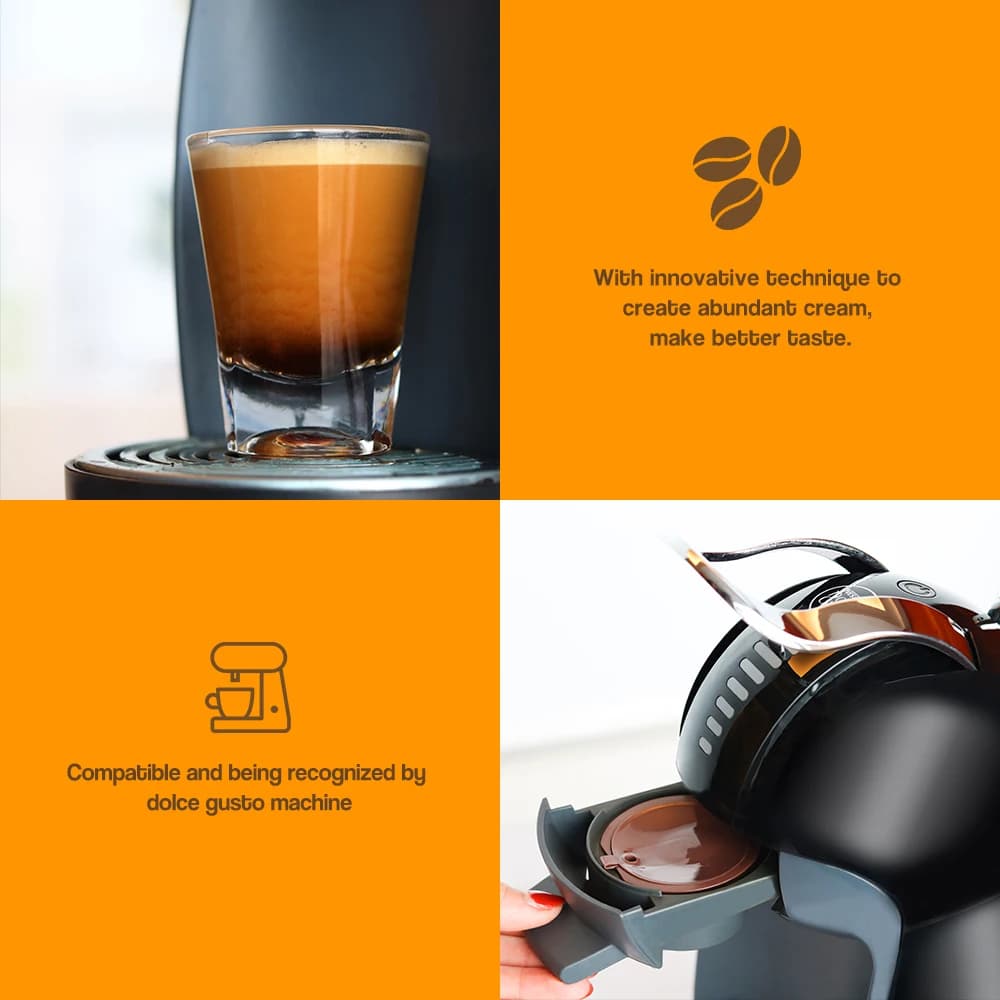 Dosettes de capsules de café réutilisables pour Dolce Gusto, filtres rechargeables, crème expresso, 
