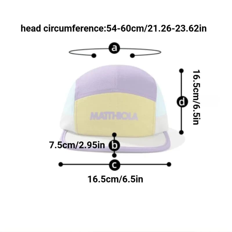 Casquette de baseball 5 panneaux color block pour hommes et femmes, en nylon imperméable avec motif 