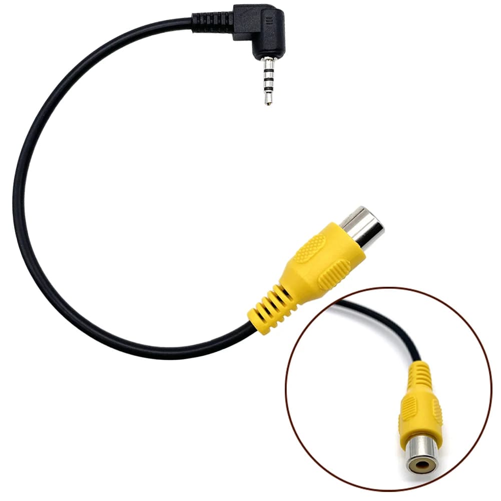 Câble convertisseur AV RCA vers 2.5mm, pour caméra de recul de voiture, pour stationnement, vidéo, n
