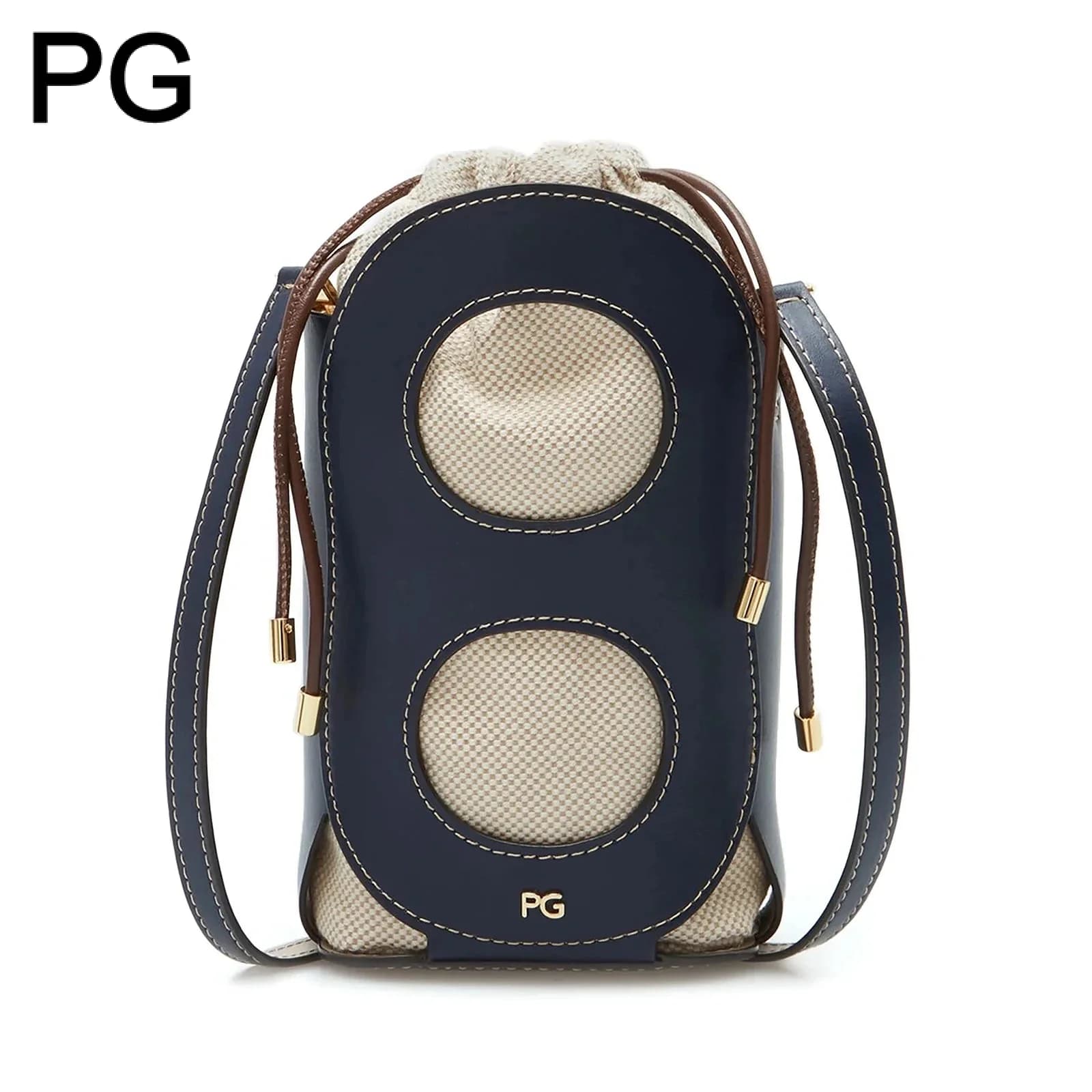 Sac à bandoulière PG pour femme, design ajouré avec cordon de serrage, rétro, polyvalent, haut de ga