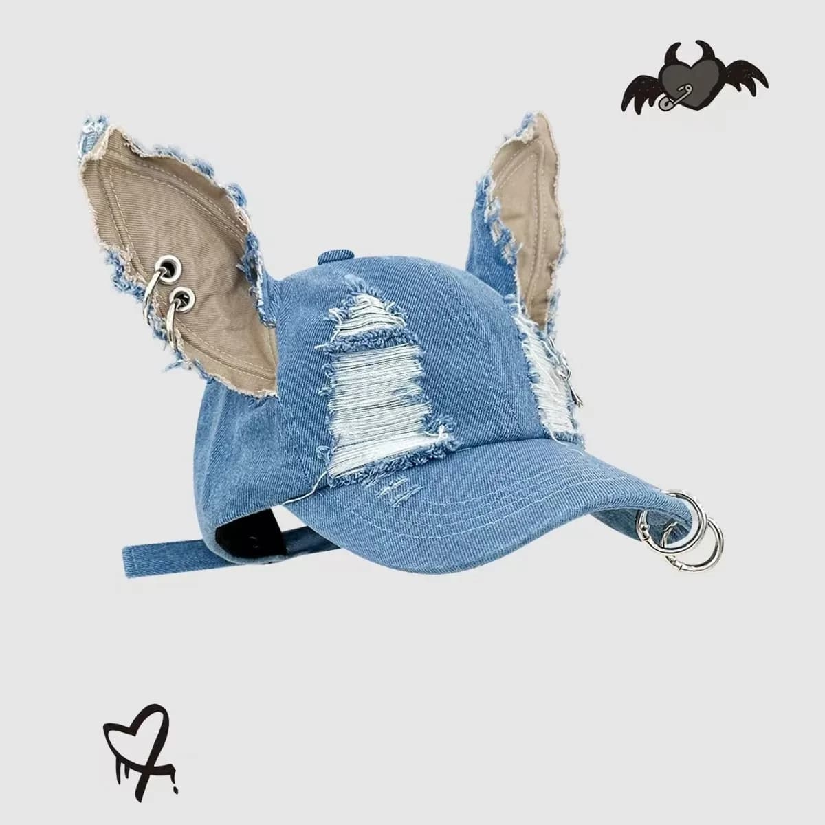 Nouveau 2026 Casquette de baseball style y2k 'Hot Girl' avec motif graffiti, oreilles de lapin, styl