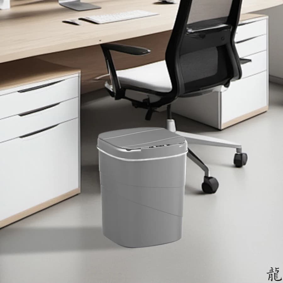 Poubelle à fermeture automatique sans contact avec capteur intelligent, alimentée par batterie, pour