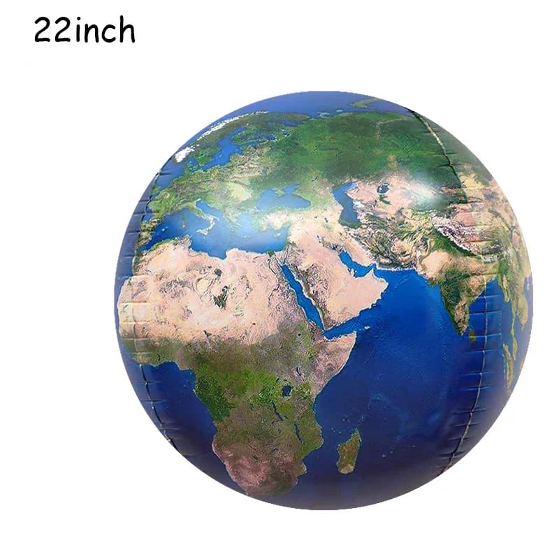 Ballons en aluminium 4D de 22 pouces : Carte du monde, Lune, Saturne, Voie lactée – Décoration pour 