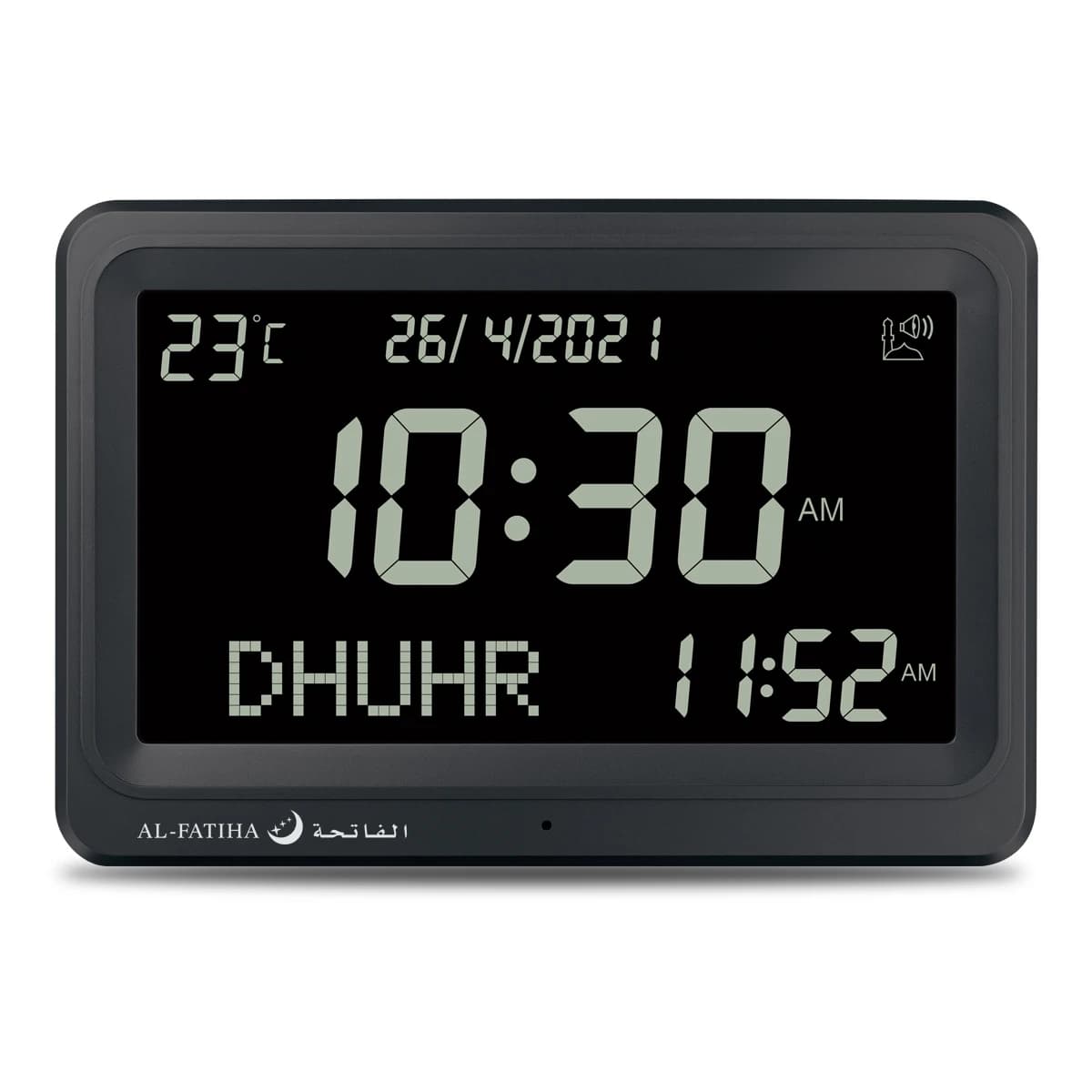 AL FATIHA – horloge murale LCD Azan, prière AL Fajr, calendrier Hijri pour la décoration de la maiso
