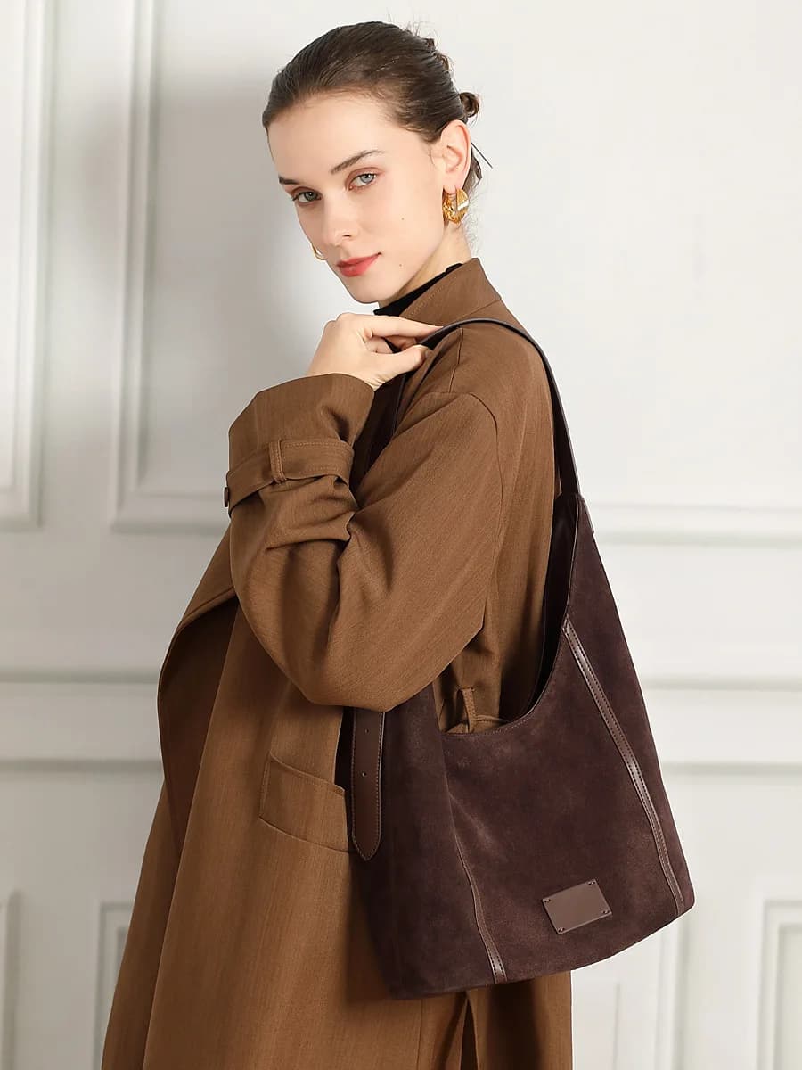 YANATARI en cuir véritable grande capacité minimaliste sac fourre-tout femmes couche supérieure en p