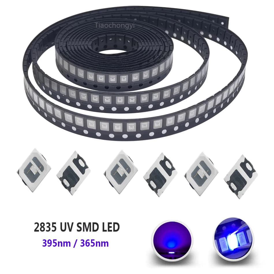 2835 3528 SMD UV violet puce de lumière lampes ltraviolet 0.5W 0.2W 395nm 365nm LED Diode électrolum