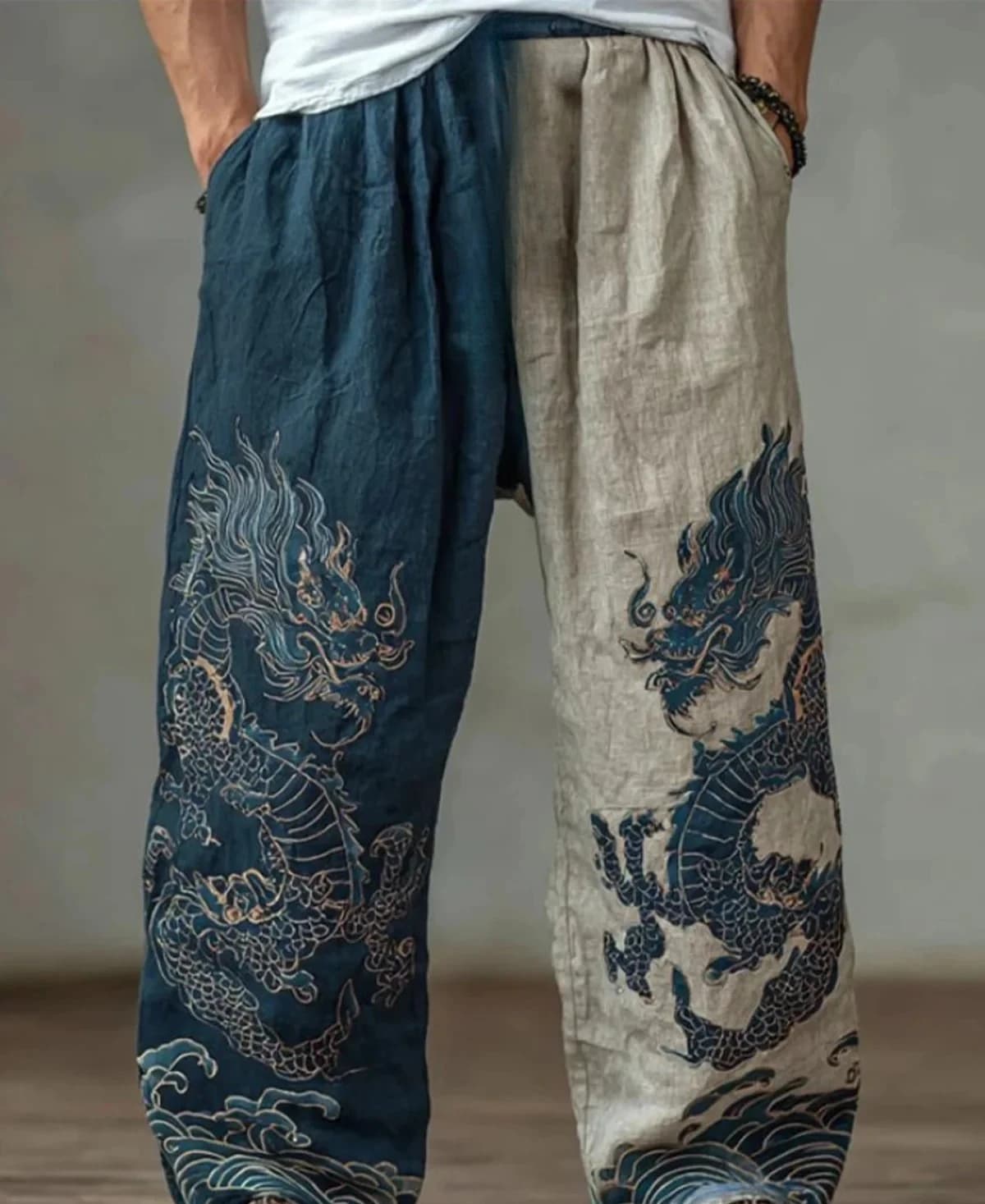 Nouveau pantalon décontracté et sportif style gothique japonais à imprimé encre 3D, coupe droite amp