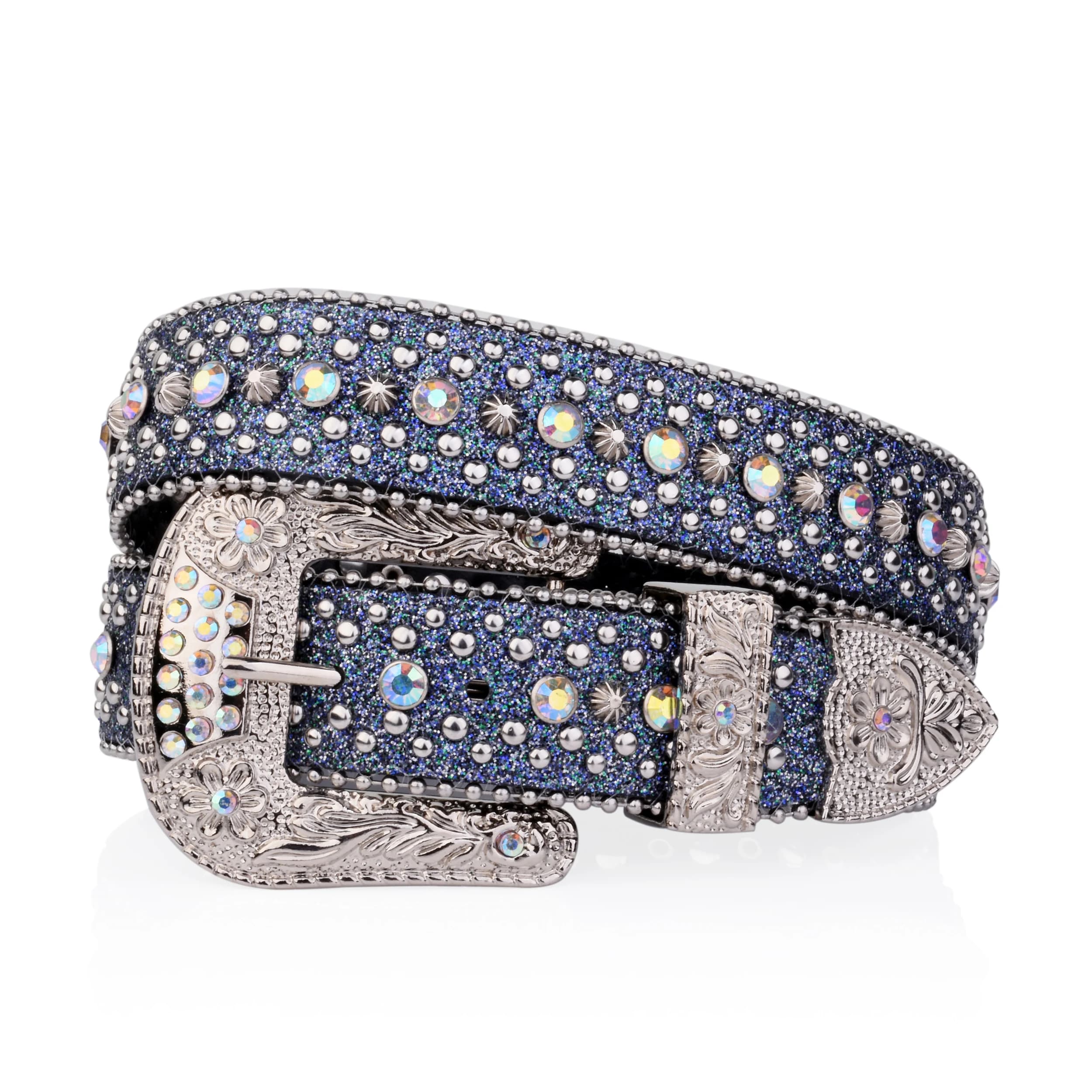 Ceinture Punk rock pour femmes, strass de luxe, bouton brillant, décorée en PU, Y2K, rétro, pour jea