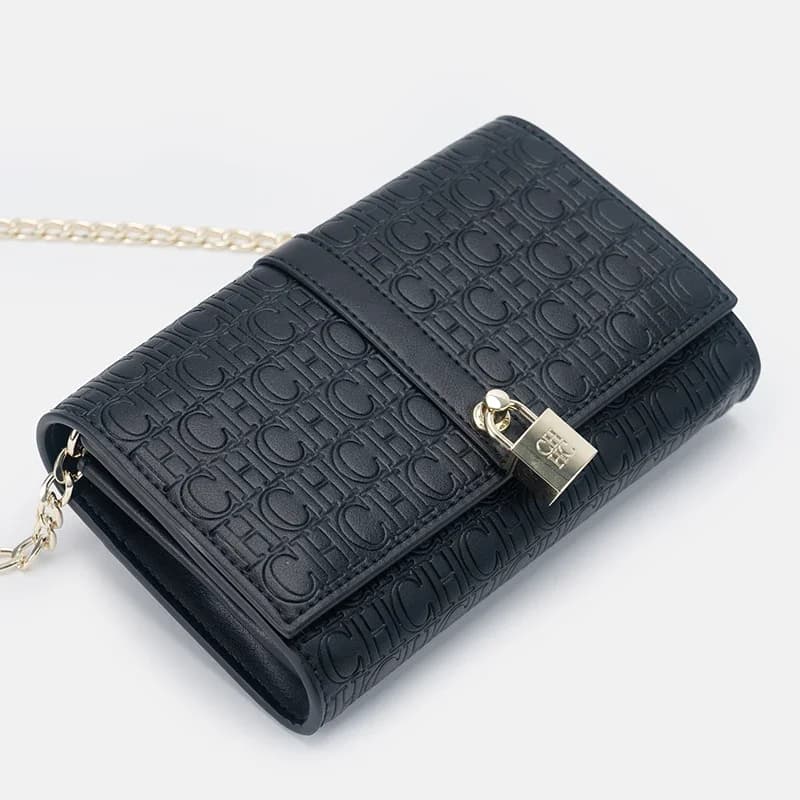 CH exquis à la mode lettre imprimée chaîne serrure conception classique femmes sac à main de haute q