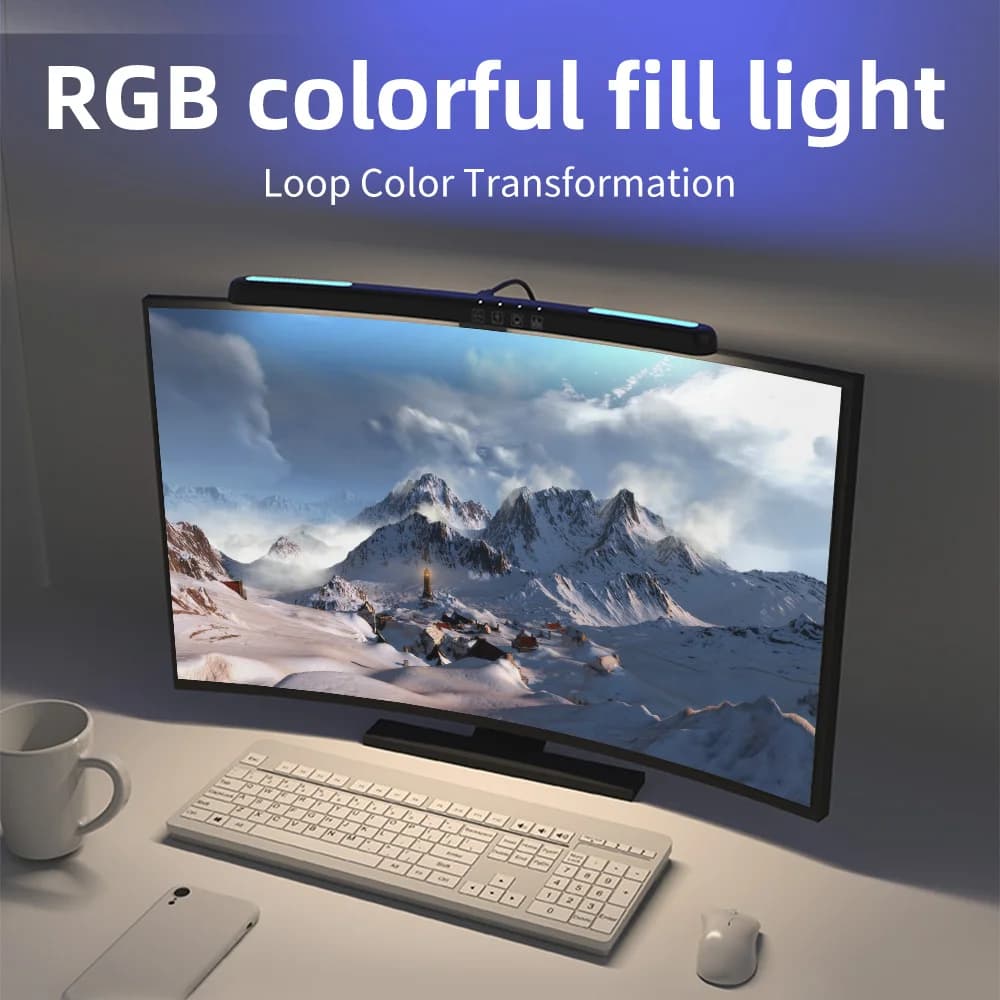 USB gradation continue écran suspendus lumières écran incurvé moniteur barre lumineuse RGB fond atmo