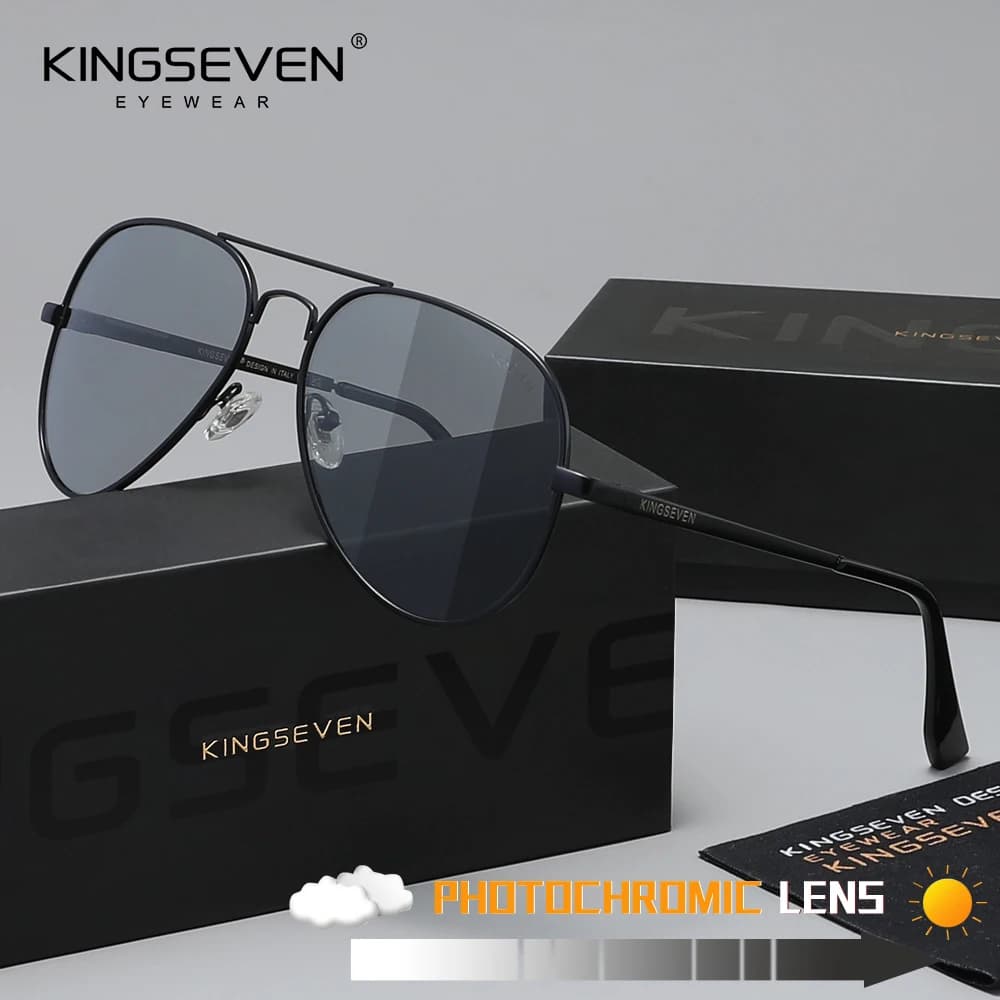KINGSEVEN Lunettes de soleil polarisées UV400 en aluminium pour hommes, style aviateur, haute qualit