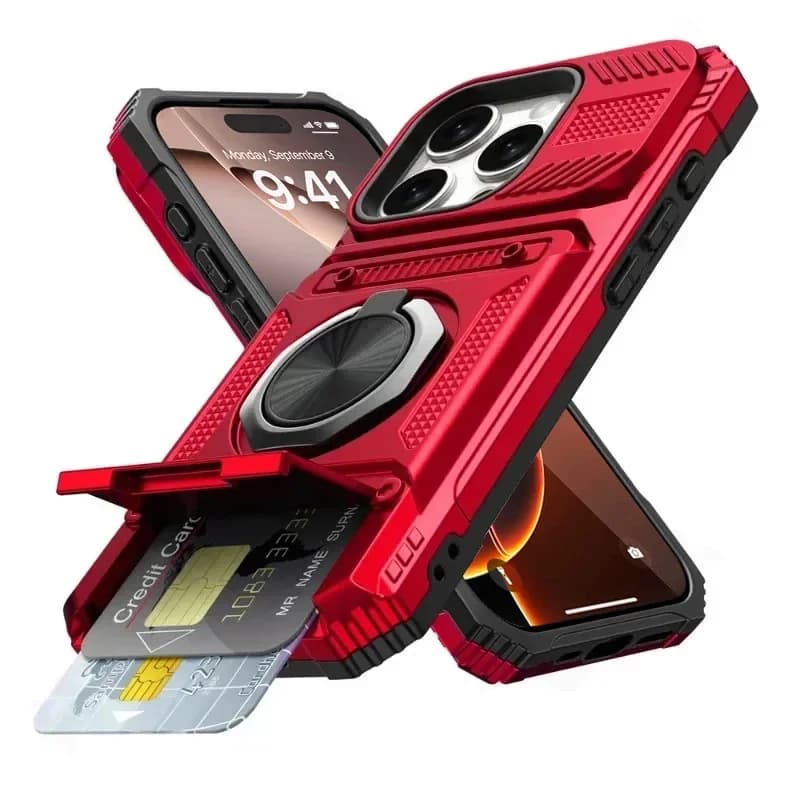 Coque pour iPhone 17 16 15 14 13 Pro Max Plus 17 Air avec anneau magnétique rotatif, béquille, prote
