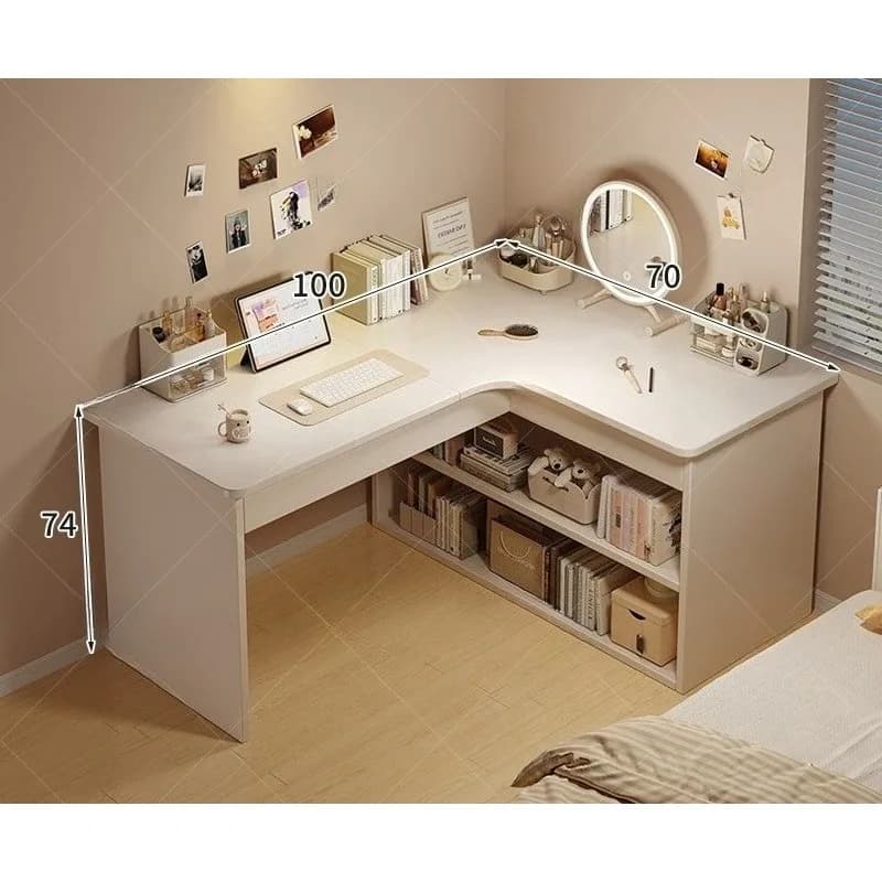 Bureau d'ordinateur, bureau à domicile, bureau de chambre, bibliothèque intégrée, bureau d'angle mul