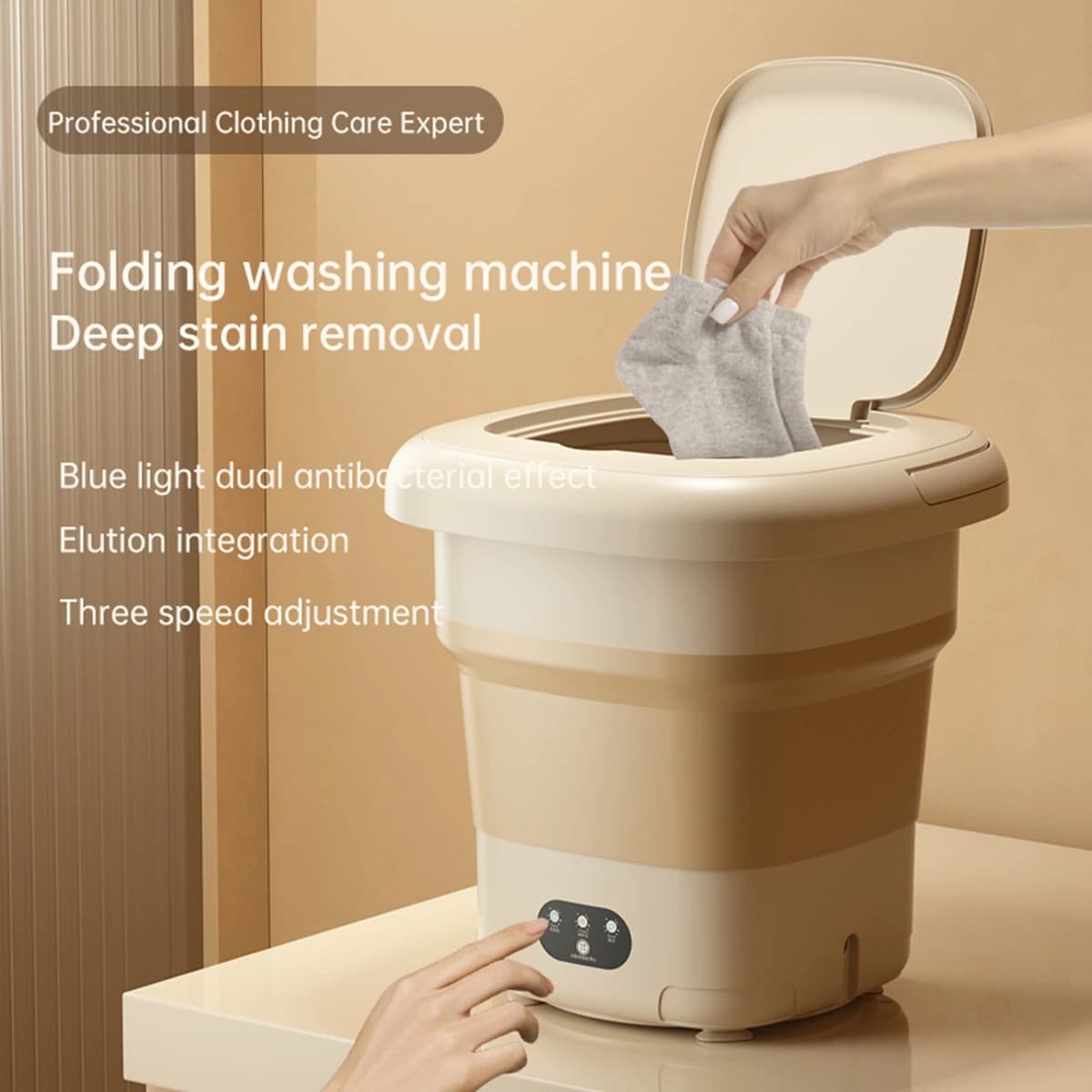 Machine à laver portative 9L, Mini Machine à laver pliante, stérilisation et séchage, adaptée aux vê
