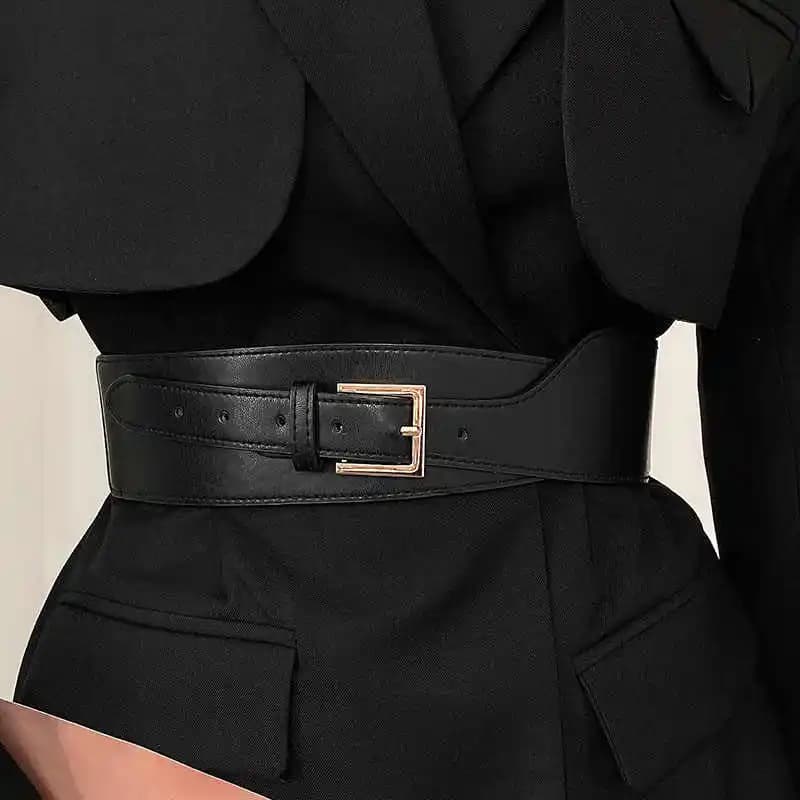 1 pièces ceinture femmes Ins vent polyvalent Version coréenne robe noire taille large Cincher femmes