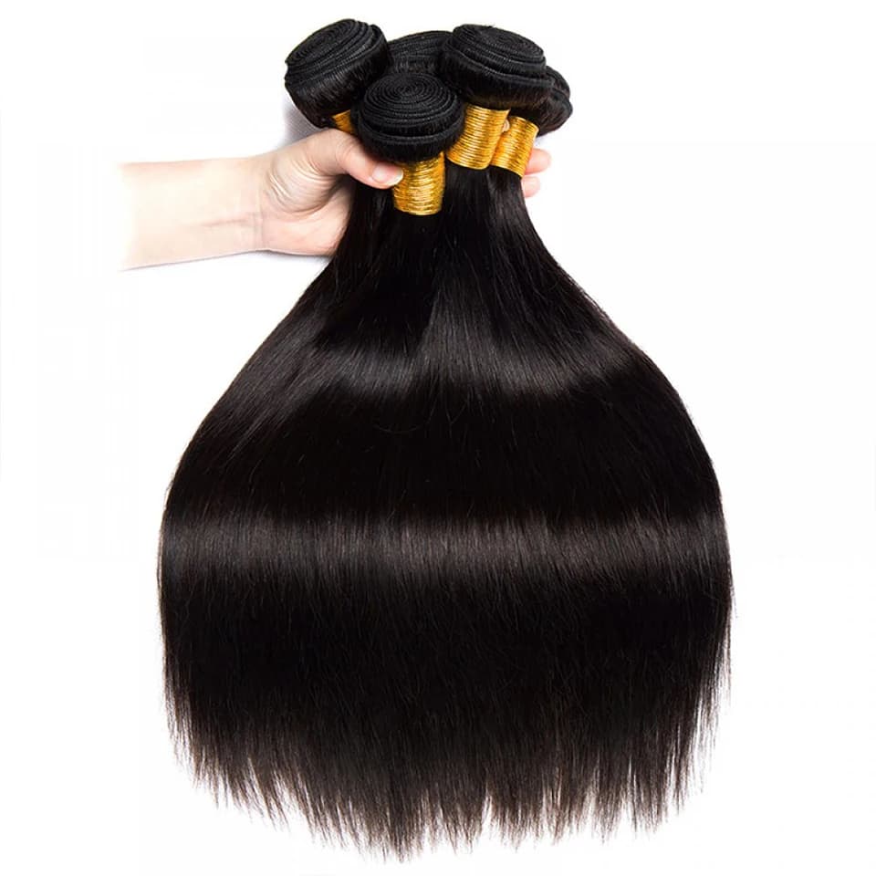 Beautorch-Tissage en Lot Brésilien Remy Naturel Lisse, Extension de Cheveux, Noir de Jais, 8-30 Pouc