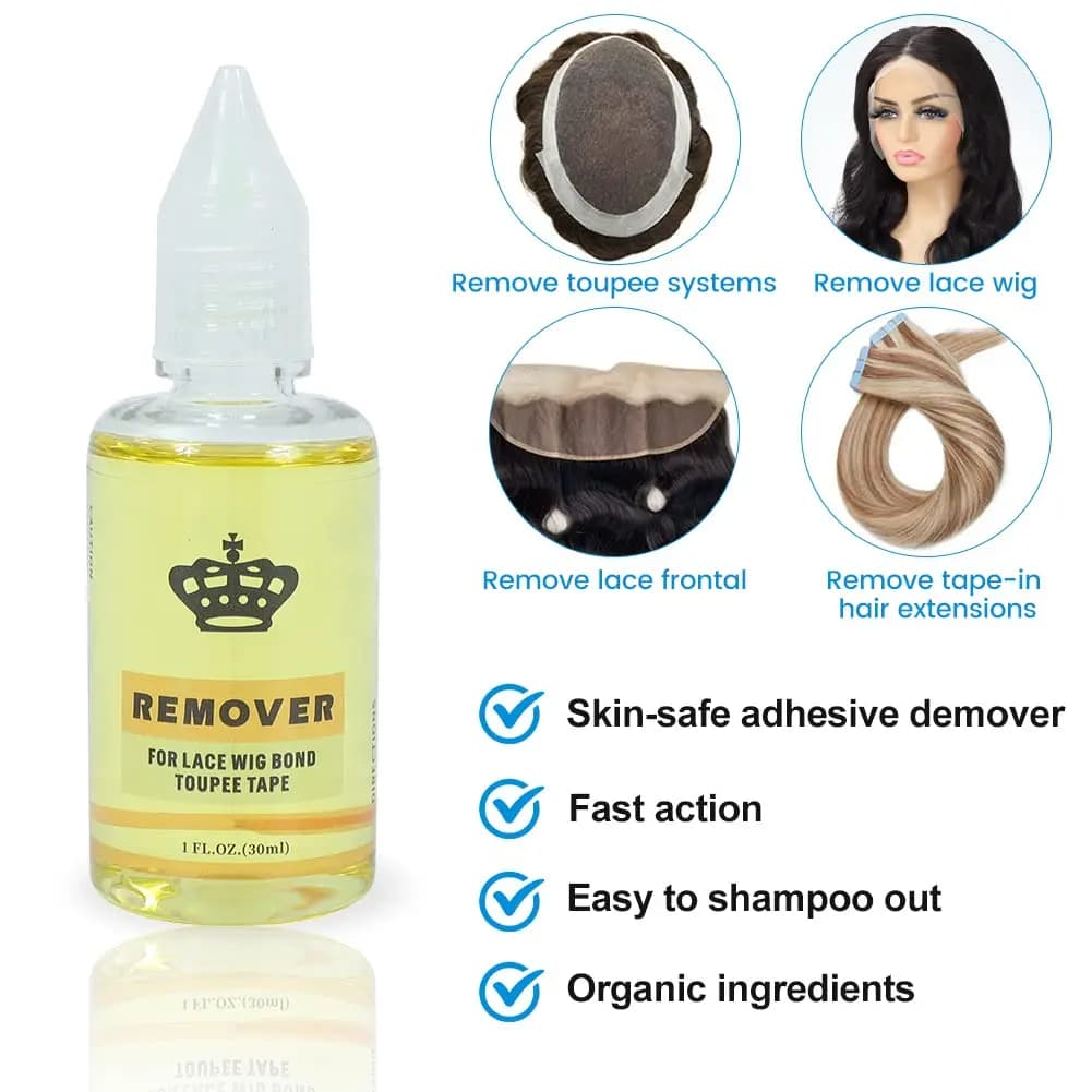 Colle pour perruque avec dissolvant, Super colle pour perruques en dentelle/toupet/fermeture, Kit d'