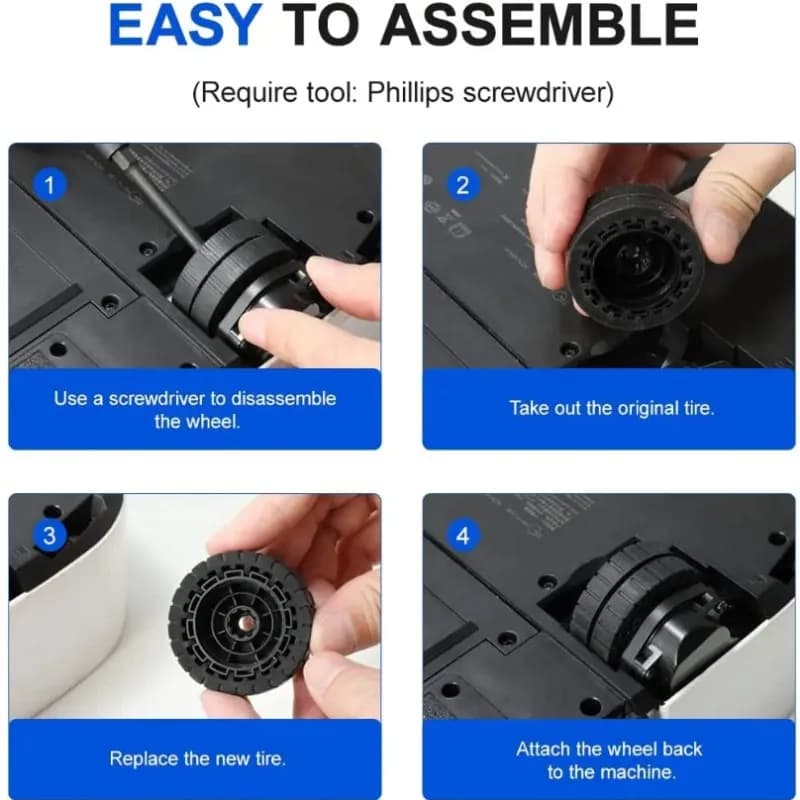 Pièces de rechange pour pneus de roue antidérapants, pour iRobot Braava Jet M6 (6110) (6012) (6112) 