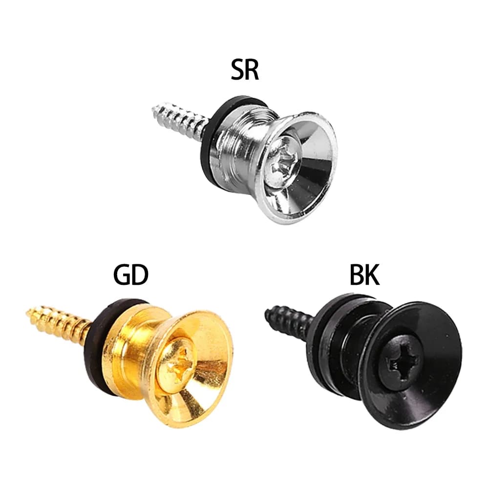 Bouton de fixation de sangle de guitare en métal, 2 pièces, goupille de fixation avec vis de fixatio