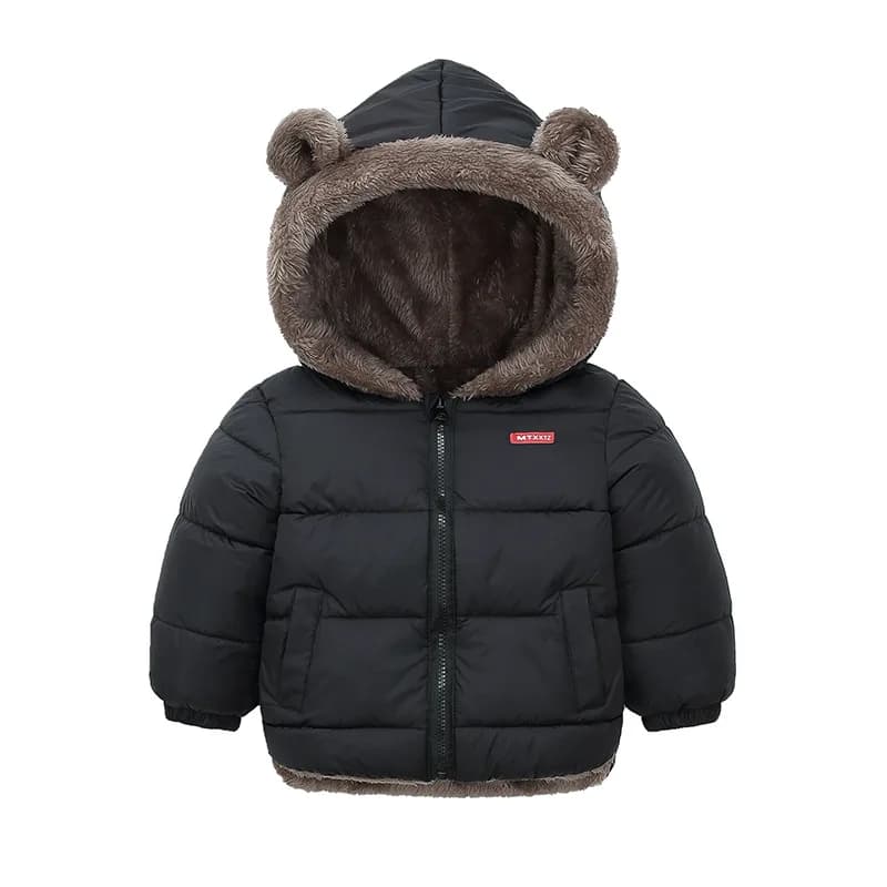 Bébé garçons filles veste à capuche vêtements d'extérieur en coton manteau polaire épais pour enfant