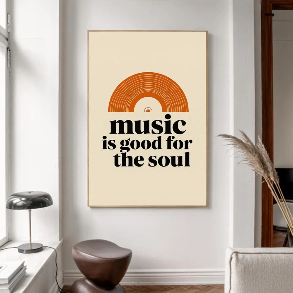 Affiches sur toile avec citations imprimées, magnifiques affiches d'art musicales pour la maison mod