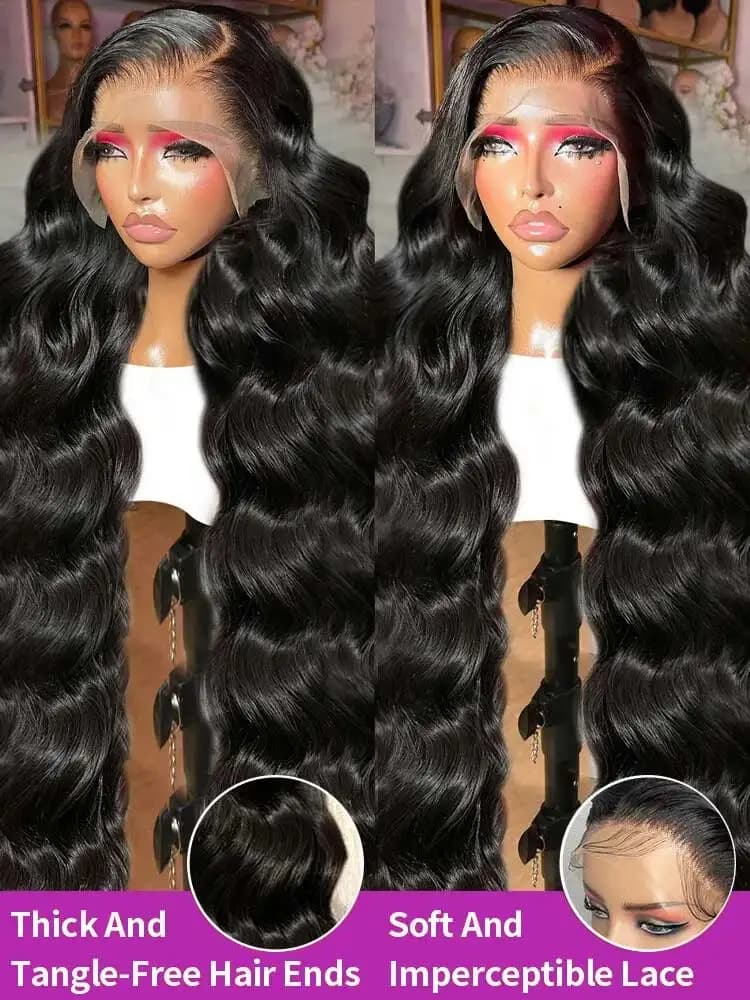 Perruques de cheveux humains péruviens bruts, Body Wave, densité 250%, 40 42 pouces, 13x6 HD, 13x4, 