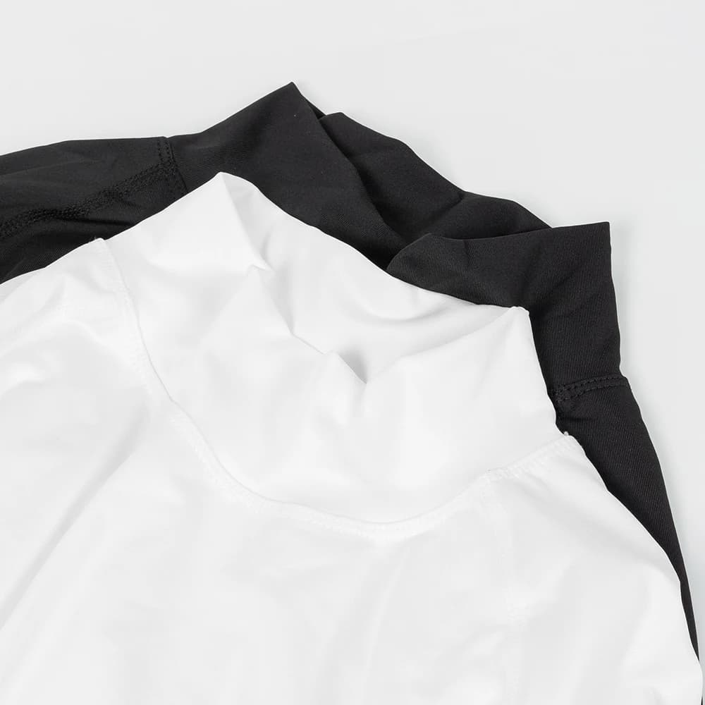 T-shirt moulant de sport de musculation pour hommes, col roulé à Compression, manches courtes, gymna