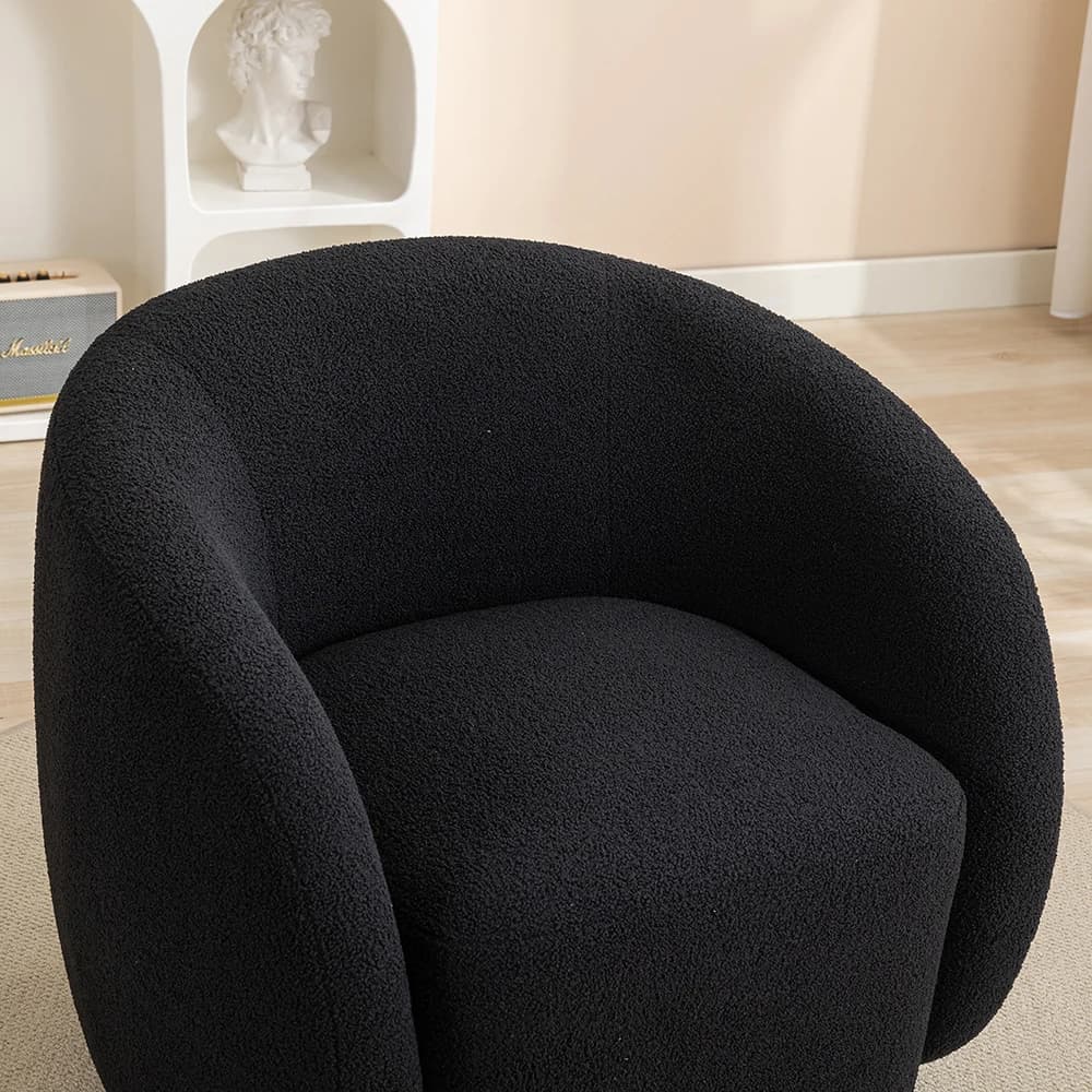 SEYNAR-Fauteuil d'Accent à Comcussion Moderne en Velours Résistant à 360, Chaise d'Appoint Ronde pou