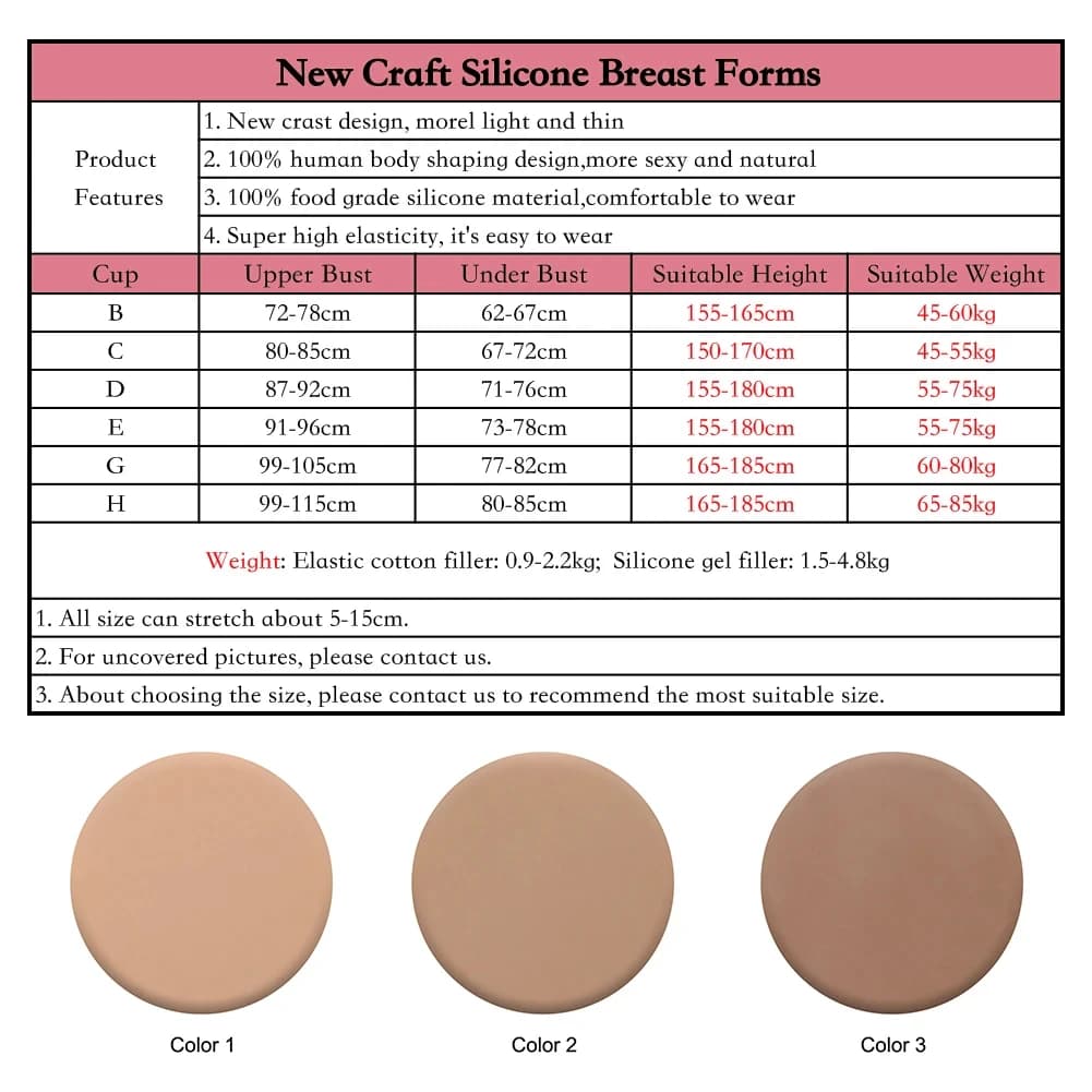 Faux Seins Artificiels en Silicone, Formes Réalistes, pour Crossdresser, Shemale Drag Queen, Transge