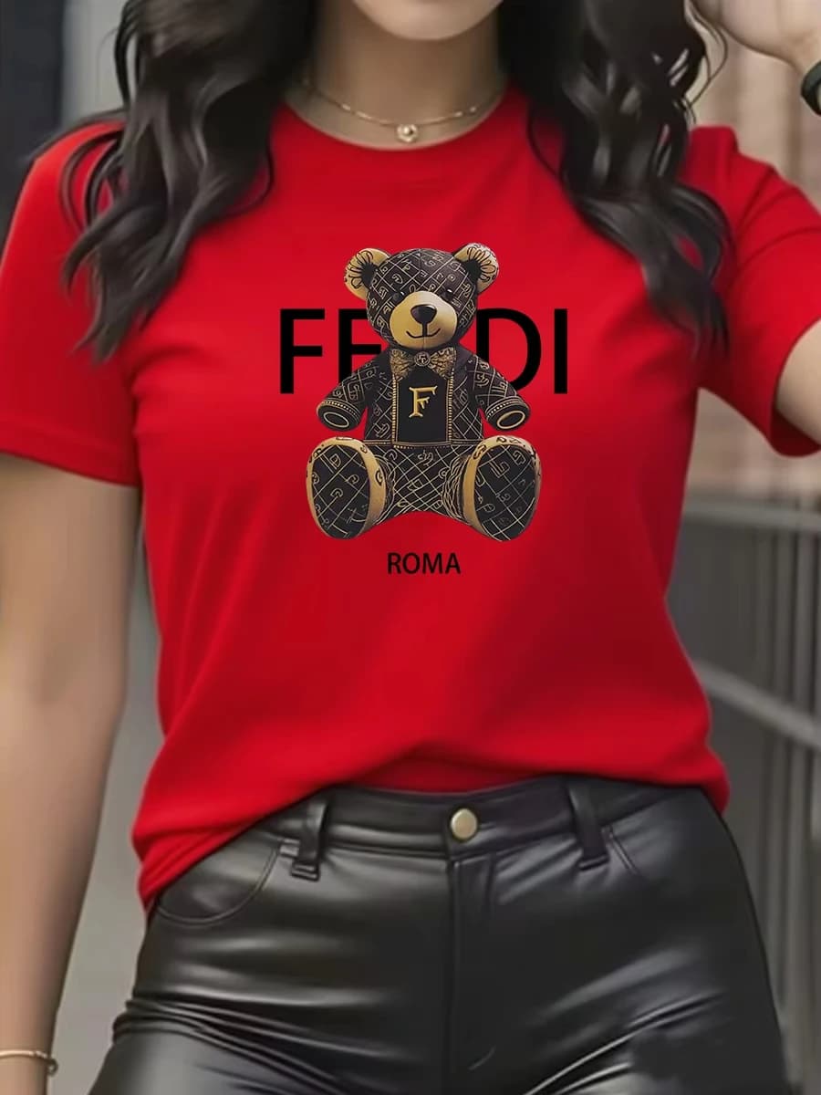 T-shirt graphique d'été à manches courtes et col rond, doux et confortable, pour femme, bleu clair, 