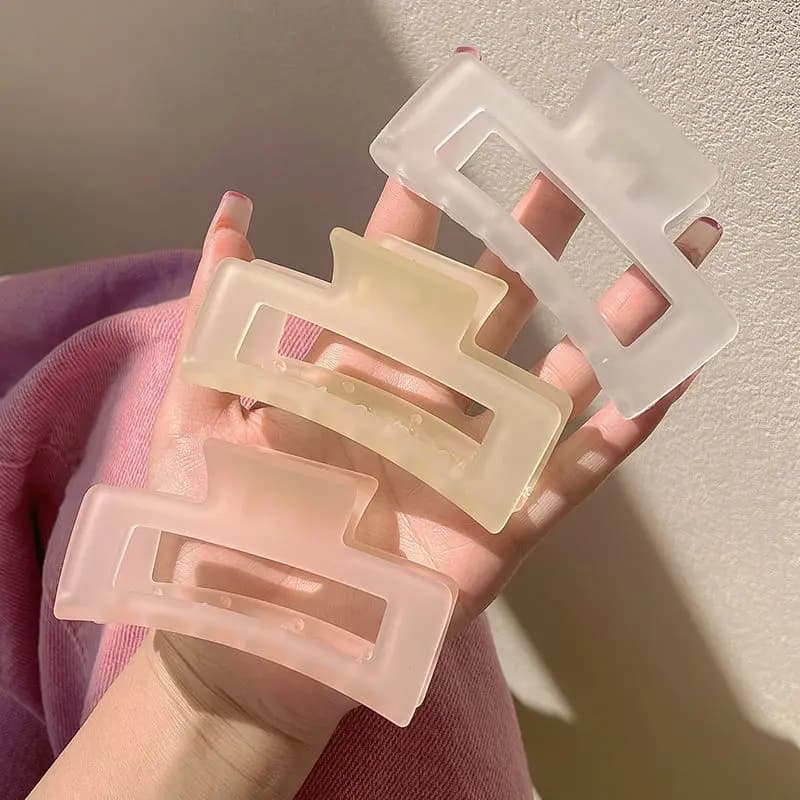 Nouvelles pinces à cheveux rectangulaires transparentes givrées élégantes pour femmes, pinces à chev