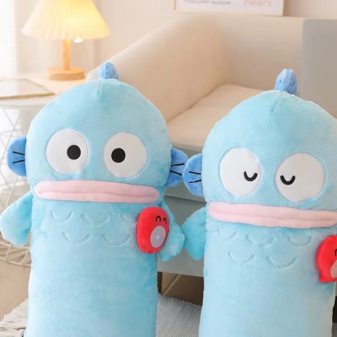 Coussin Long Hangyodon mignon de 60cm, oreiller en peluche de dessin animé, coussin de dos de canapé
